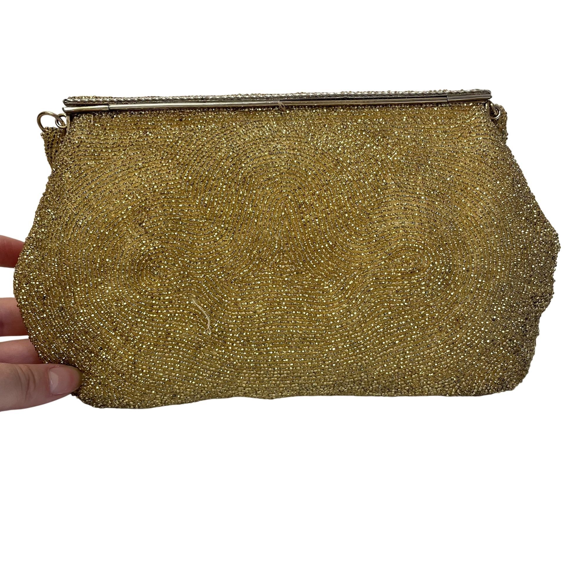 Other Vtg GOLD Glass Beaded COCKTAIL Purse FLAPPER Handbag Size ONE SIZE - 5 Thumbnail