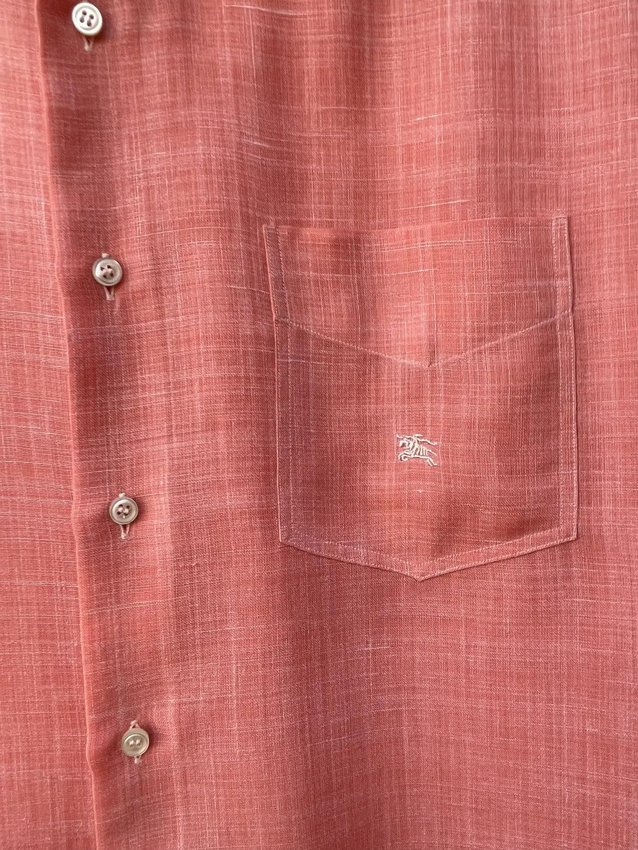 Burberry 🔥linen pink salmon Burberry tshirt shirt Size xl Size US XL / EU 56 / 4 - 4 Thumbnail