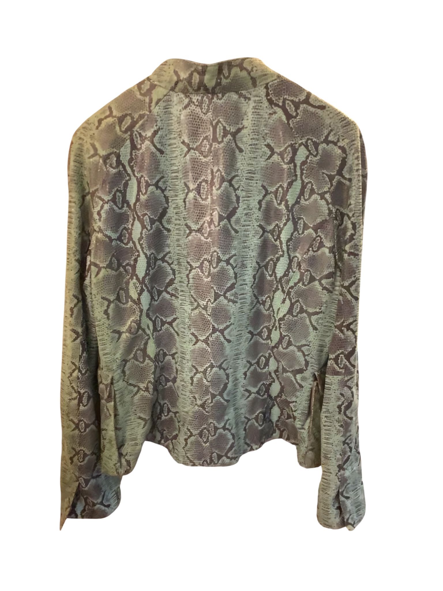 Armani Collezioni GOATSKIN LEATHER SNAKE SKIN PATTERN JACKET Size M / US 6-8 / IT 42-44 - 2 Thumbnail