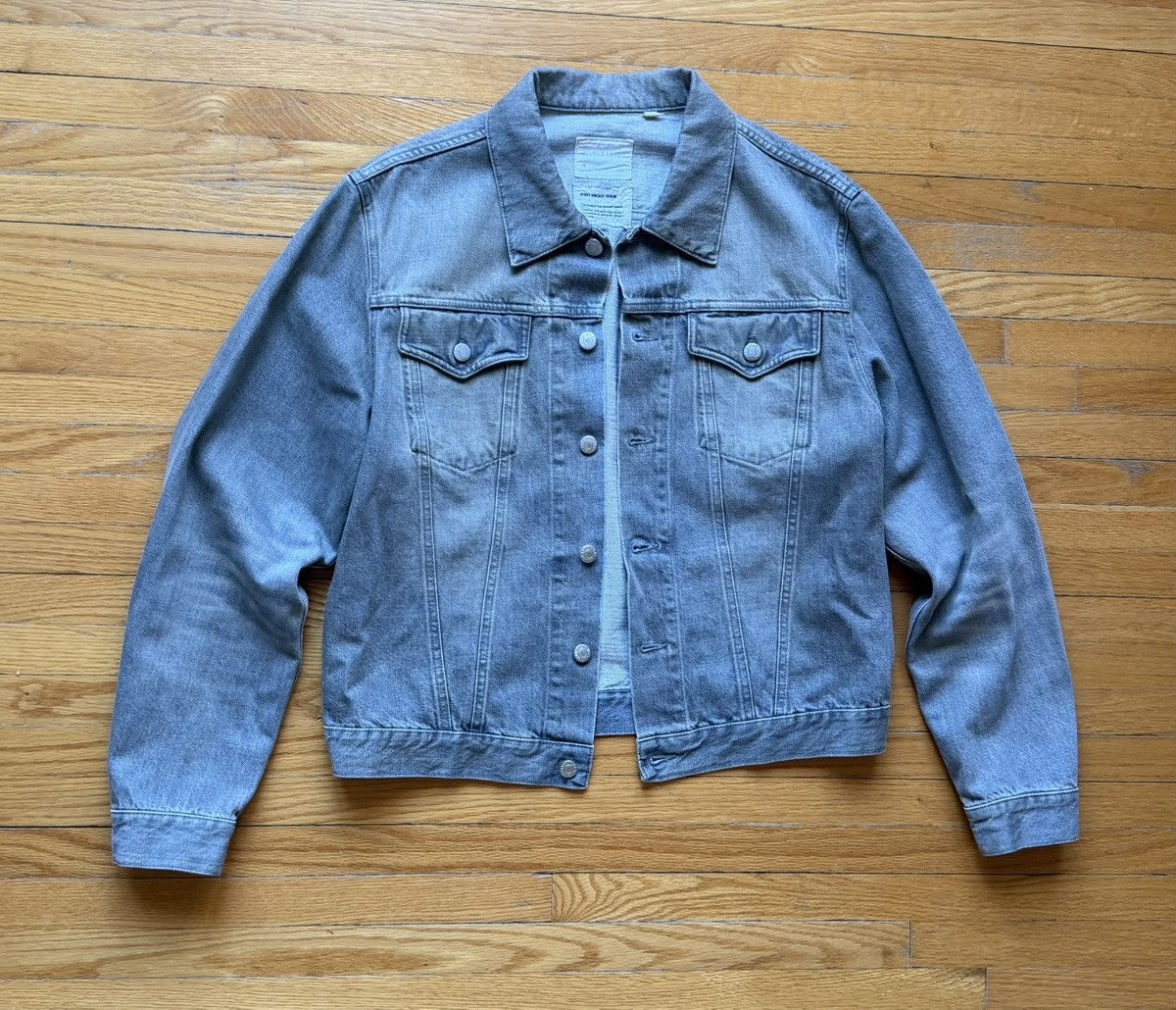 Helmut Lang 1998 Helmut Lang White + Grey Trucker Jacket Size US M / EU 48-50 / 2 - 6 Thumbnail