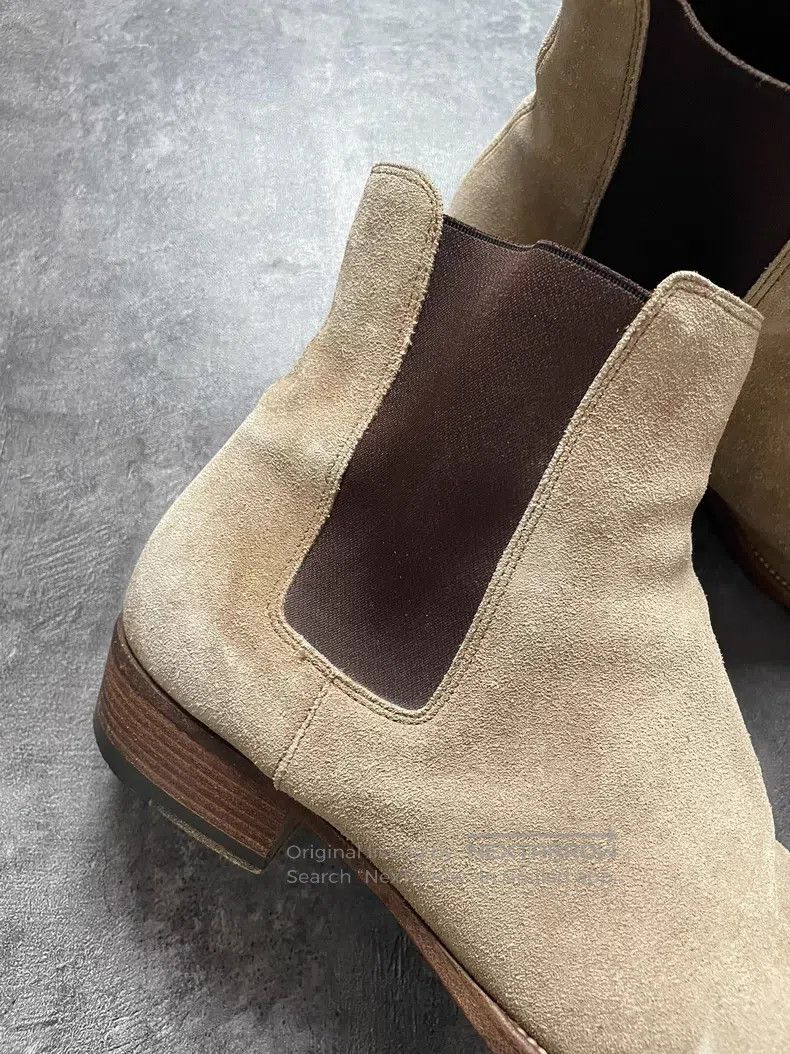 Saint Laurent Paris Saint Laurent Paris Camel Suede Basic Chelsea Boots Size US 11 / EU 44 - 4 Thumbnail