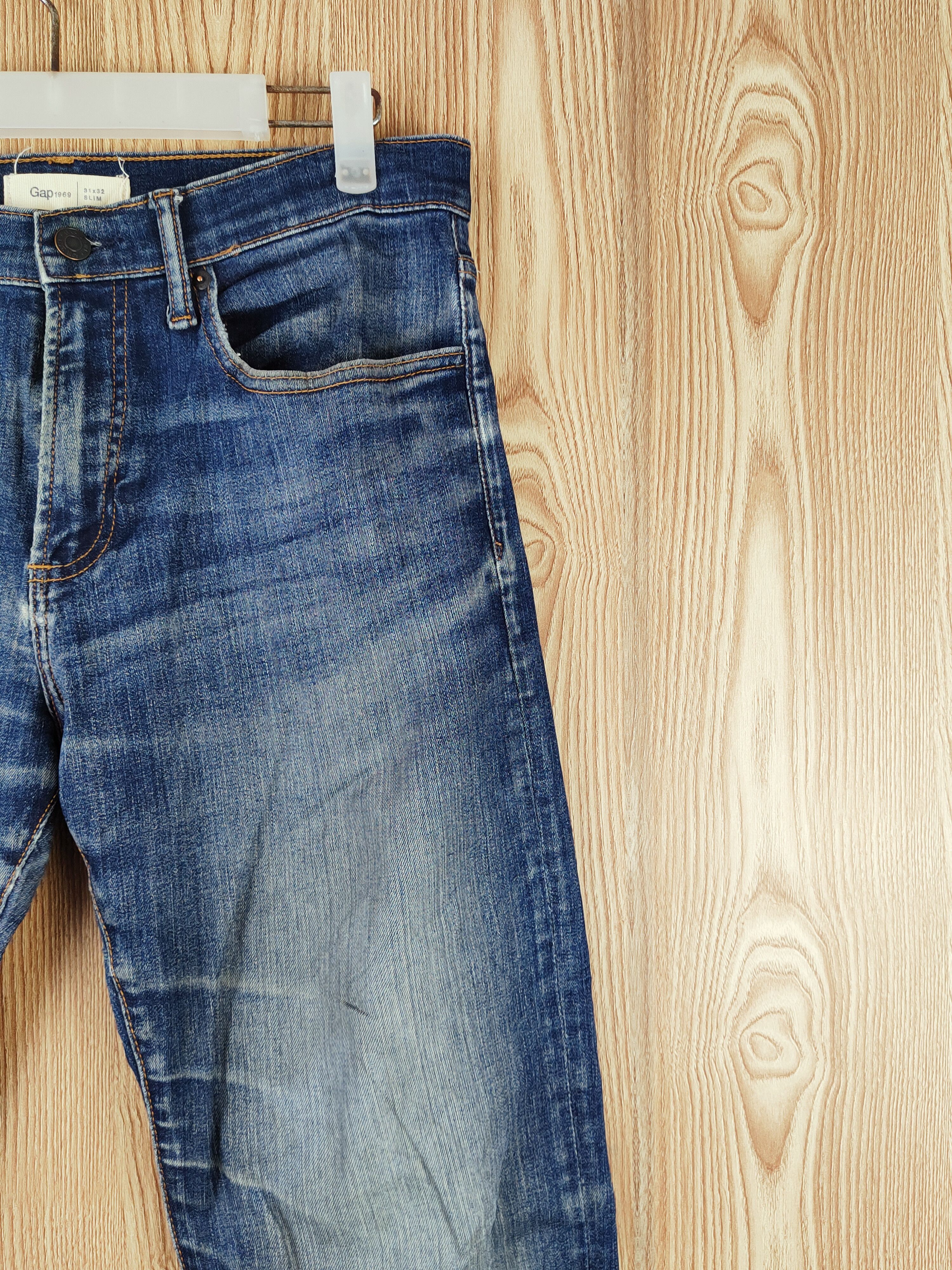 Gap Gap Dark Blue Distressed Ripped Jeans #S2693 Size US 32 / EU 48 - 5 Thumbnail