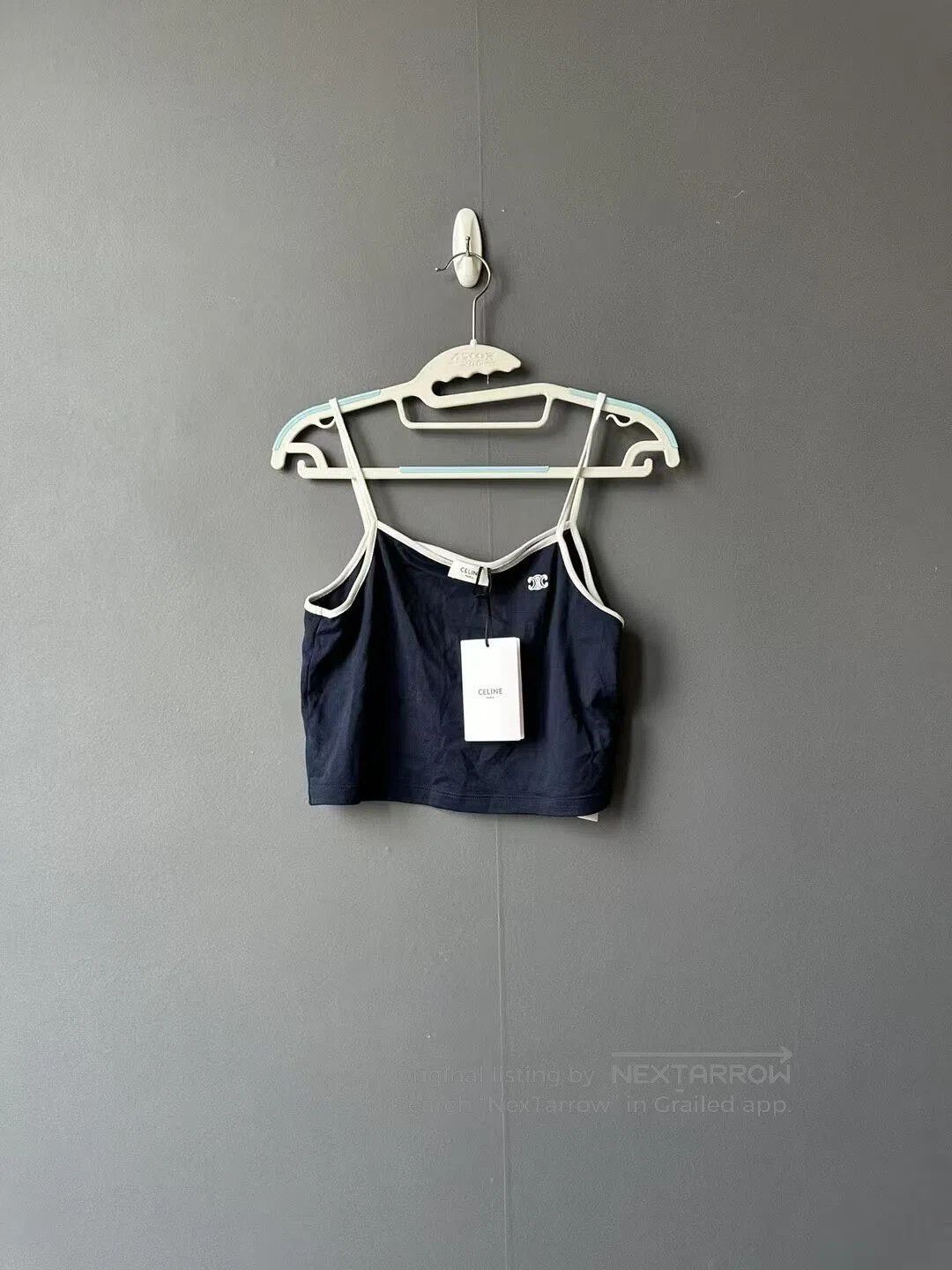 Celine CELINE Navy Blue Triomphe Logo Camisole| Size S / US 4 / IT 40 - 1 Thumbnail