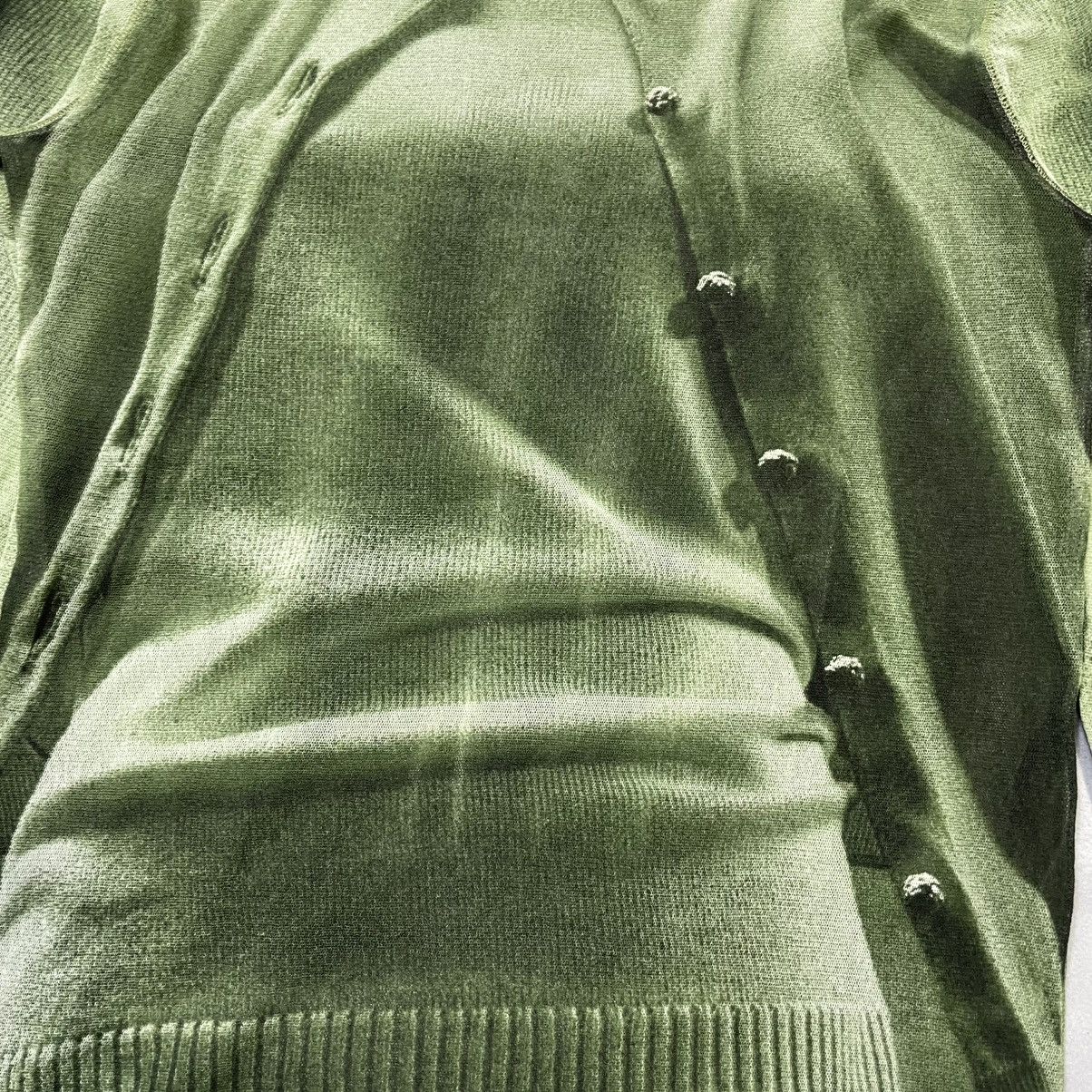 Jean Paul Gaultier JEAN PAUL GAULTIER GREEN SHEER MESH TROMPE L’OEIL TOP Size M / US 6-8 / IT 42-44 - 4 Thumbnail