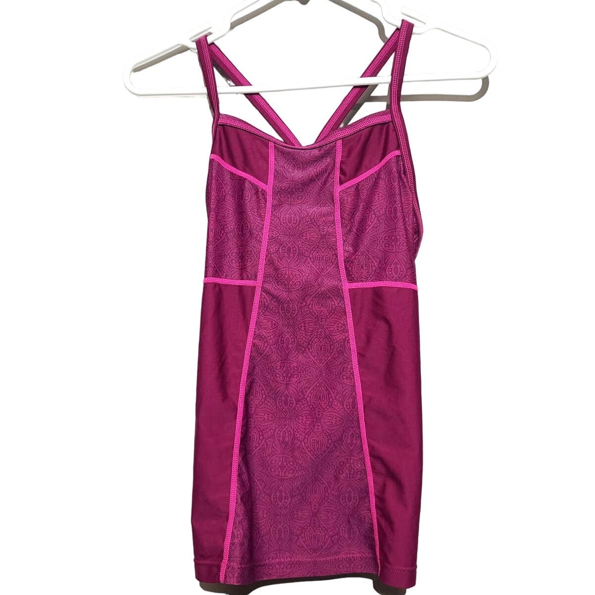 Athleta Athleta Dive In Medley Tankini Top in Raspberry Small Tall Size S / US 4 / IT 40 - 1 Thumbnail