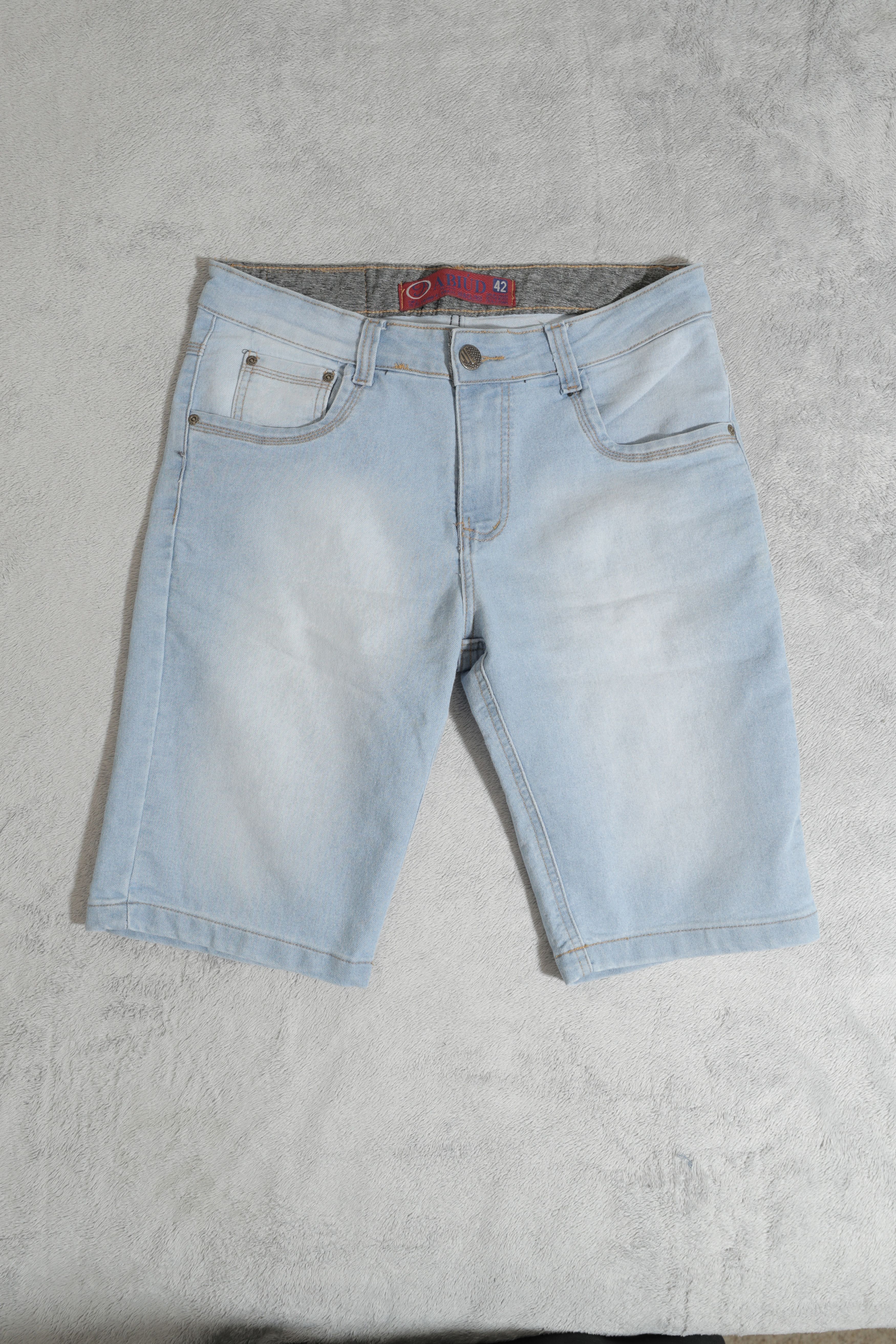 Other ABIUD Faded Light Blue Denim Shorts Made In Brasil (33) Size US 33 - 3 Thumbnail