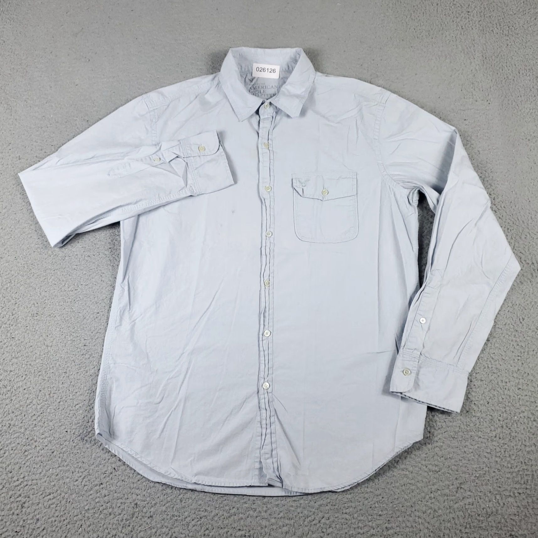 American Eagle Outfitters American Eagle Shirt Mens Medium Blue Casual Button-Up Long Sleeve Stained Size US M / EU 48-50 / 2 - 3 Thumbnail