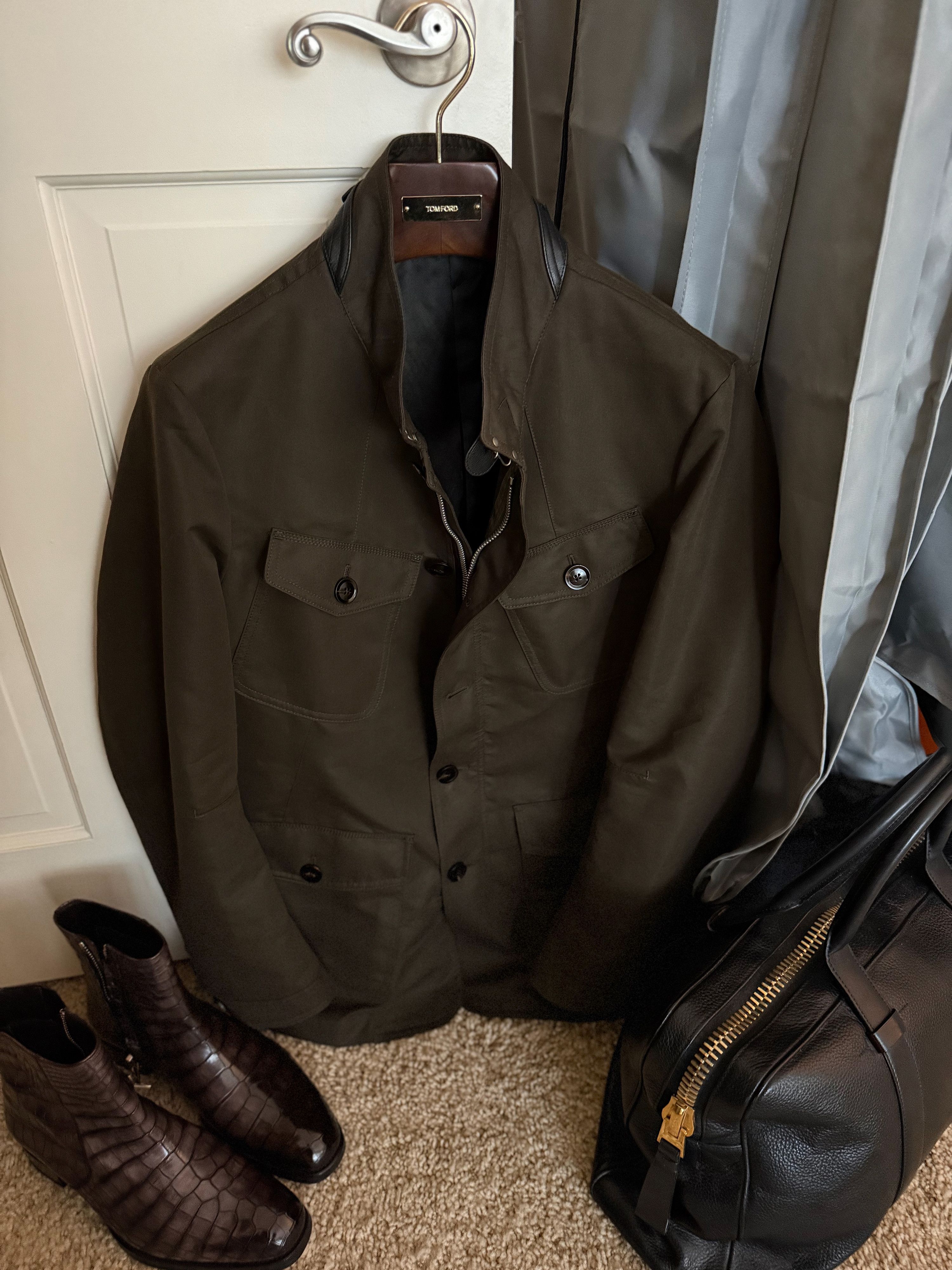 Tom Ford Ultimate New $5K w/tax Coveted Leather Accents Field Jacket Size US L / EU 52-54 / 3 - 3 Thumbnail