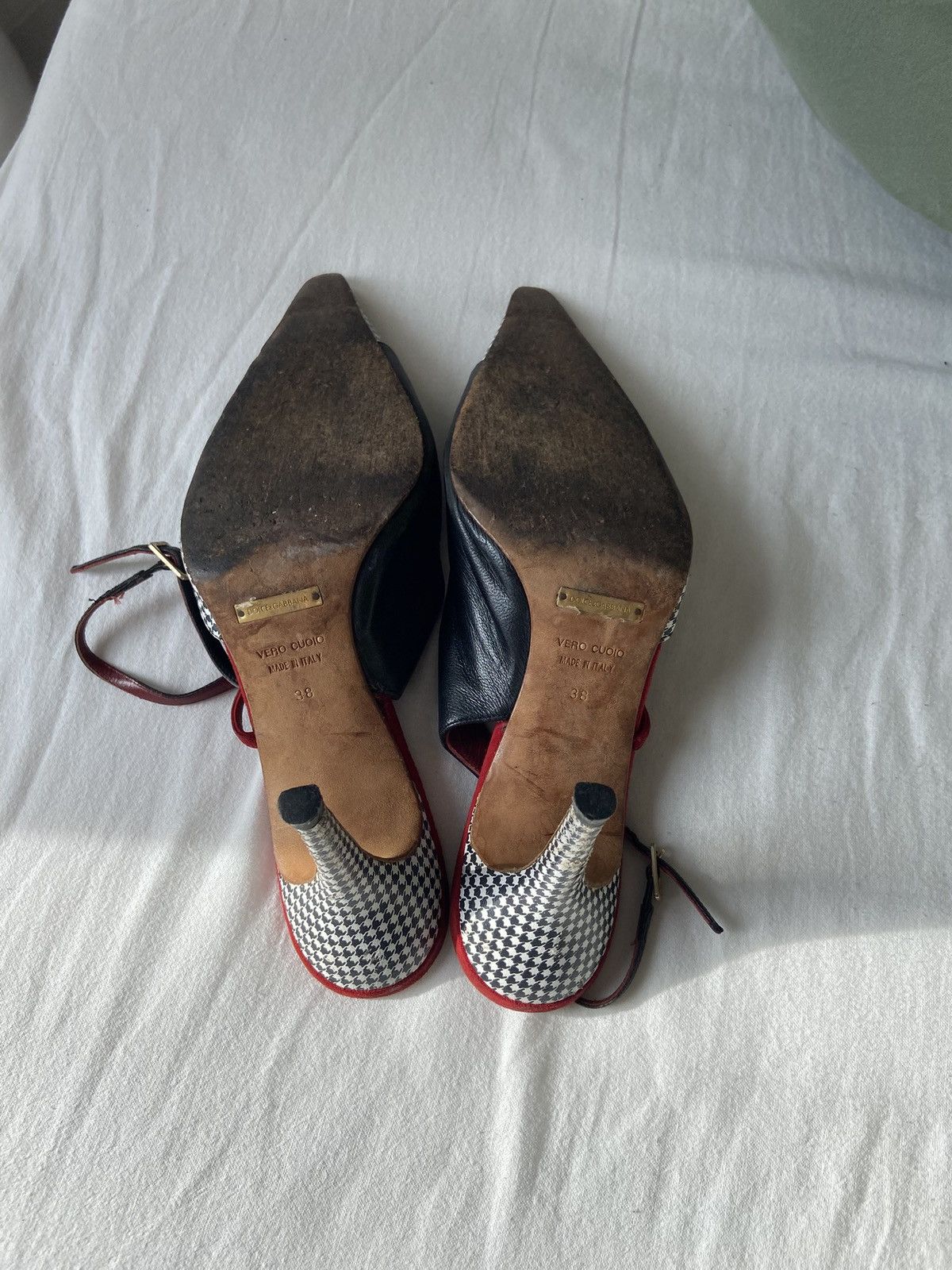 Dolce & Gabbana Dolce & Gabbana Houndstooth Heels Size US 8 / IT 38 - 8 Thumbnail