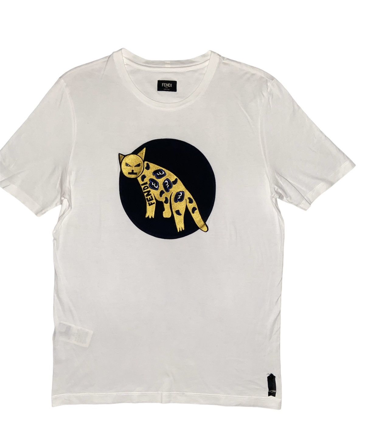 Fendi FENDI ROMA CAT WHITE TEE Size US M / EU 48-50 / 2 - 2 Thumbnail