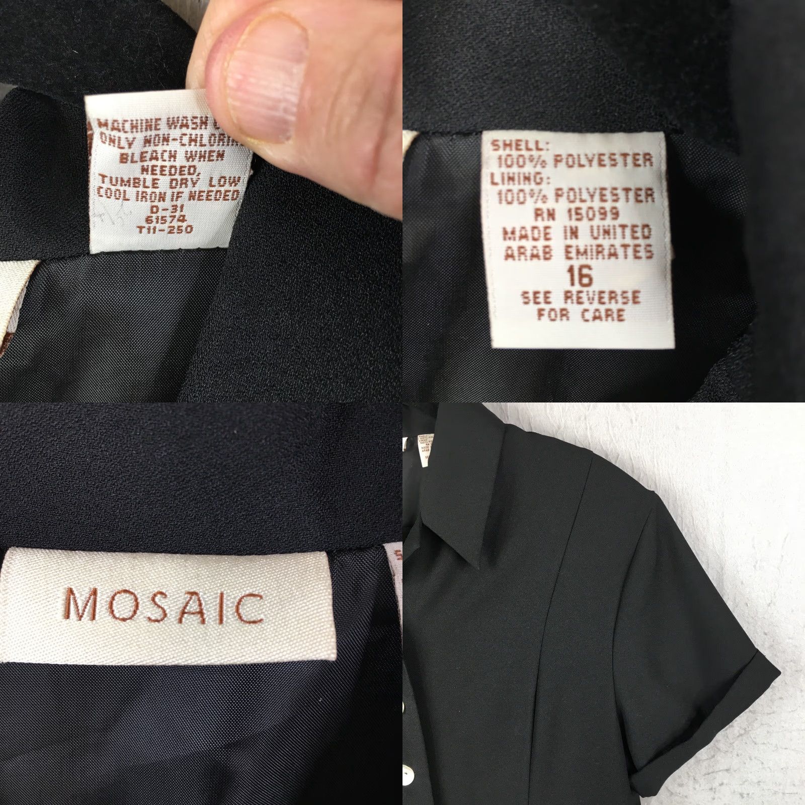 Vintage VINTAGE Mosaic Maxi Dress Womens 16 Black Shell Button Front Career Office Classic NEW Dress Size XXL / US 16-18 / IT 52-54 - 8 Thumbnail