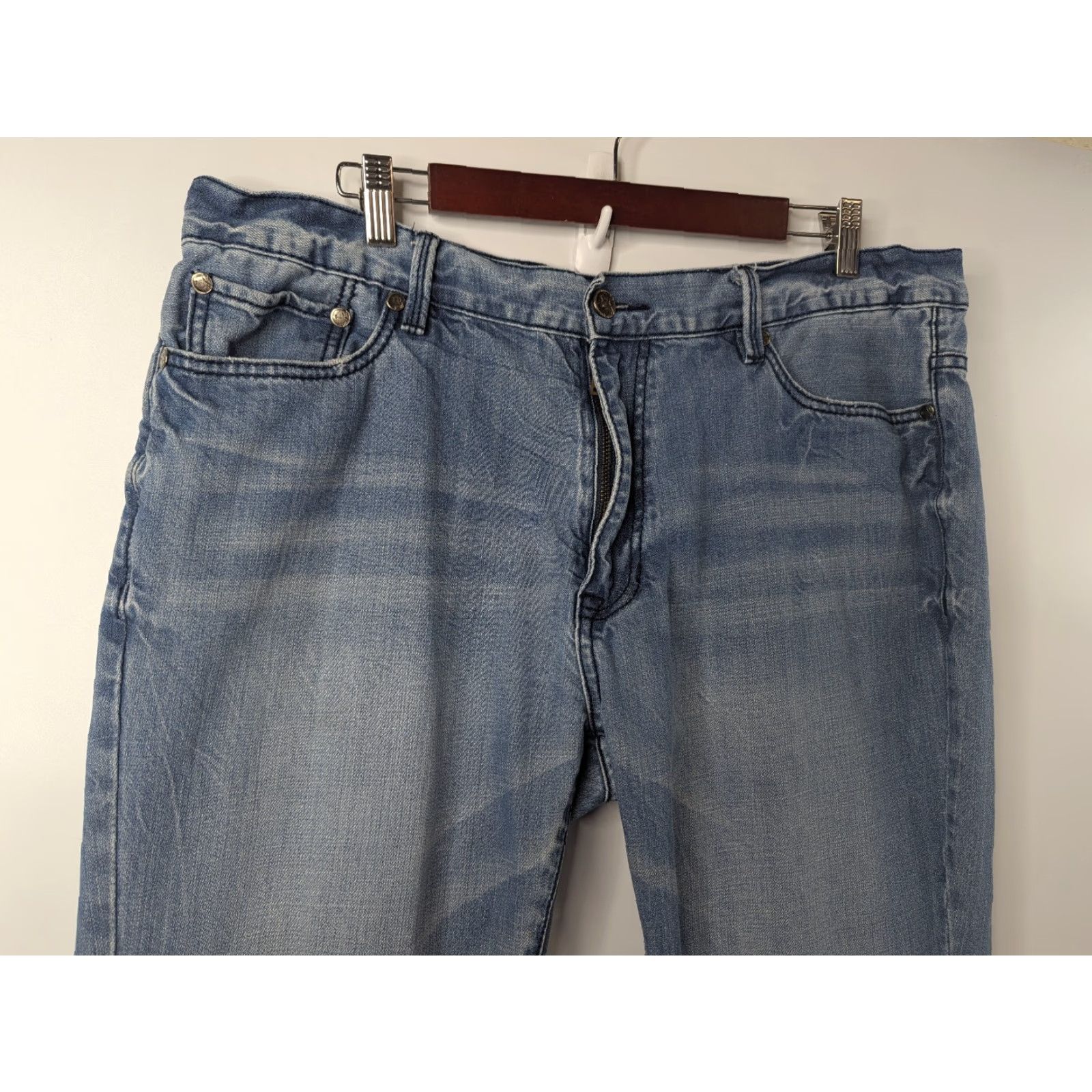 ESPIRIT Moonshine Spirit Jeans Men's Blue Bootcut Denim 38x32 Regular Inseam 32 Paisley Pattern Spirit Brand Gunnie? (Oops: need to be careful) Size US 38 / EU 54 - 3 Thumbnail