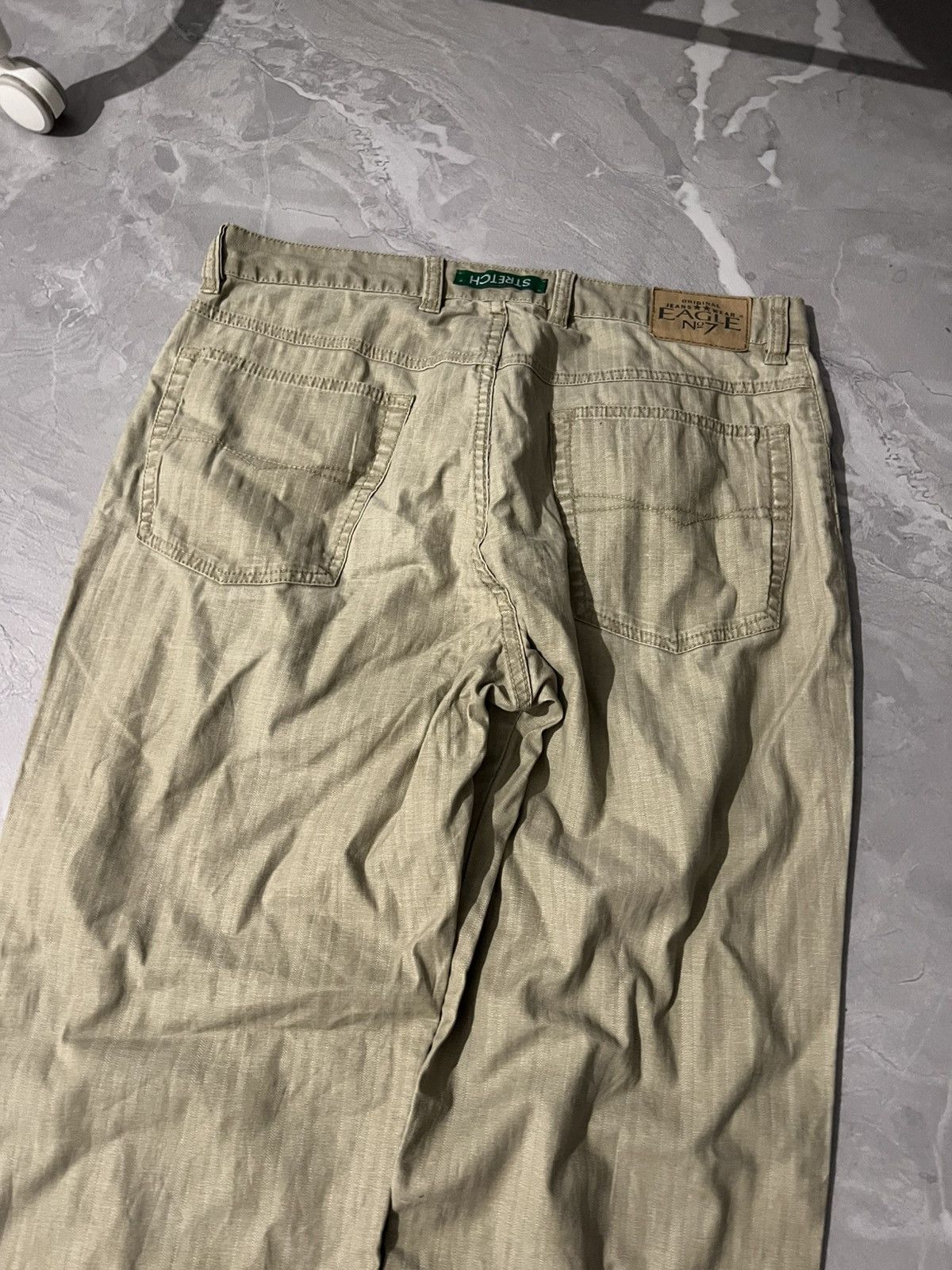 Japanese Brand Distressed Baggy Beige Y2K Jean — Number Nine Style Size US 31 - 3 Thumbnail
