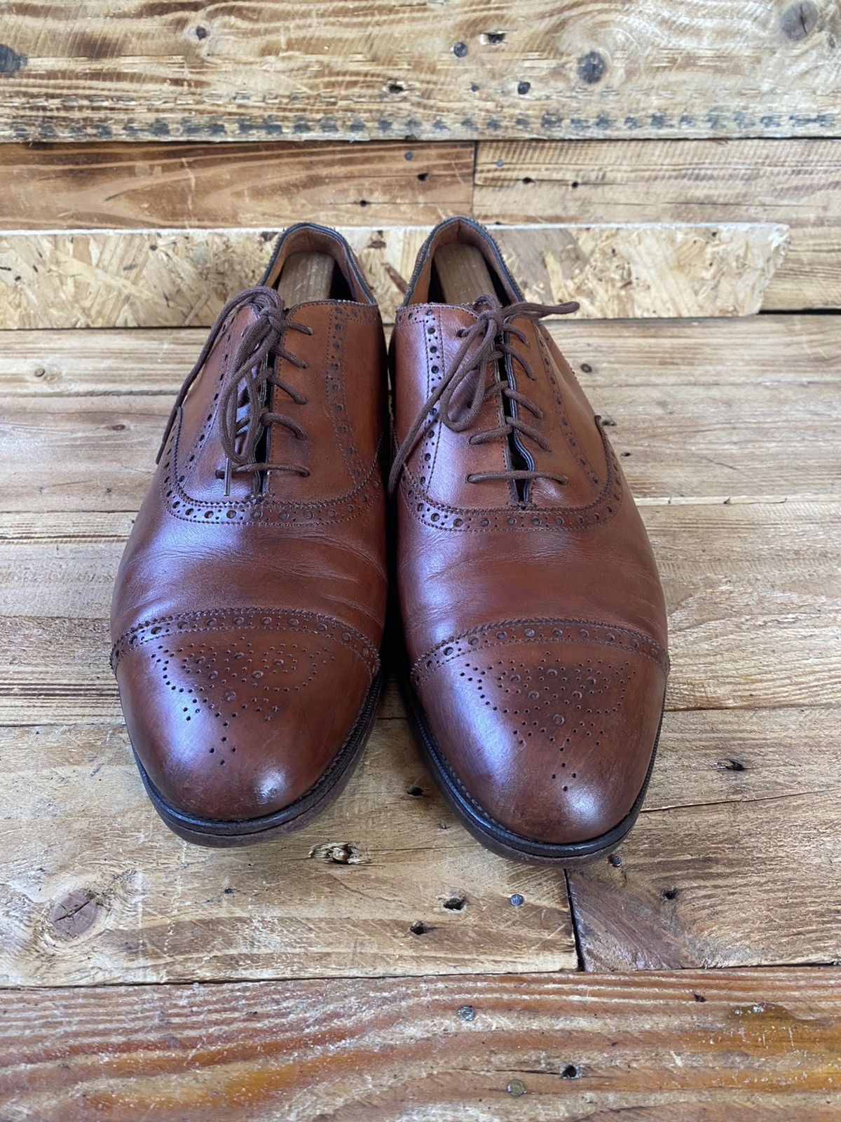 Edward Green Edward green captoe brown oxford leather shoes sz 11E Size US 11 / EU 44 - 3 Thumbnail