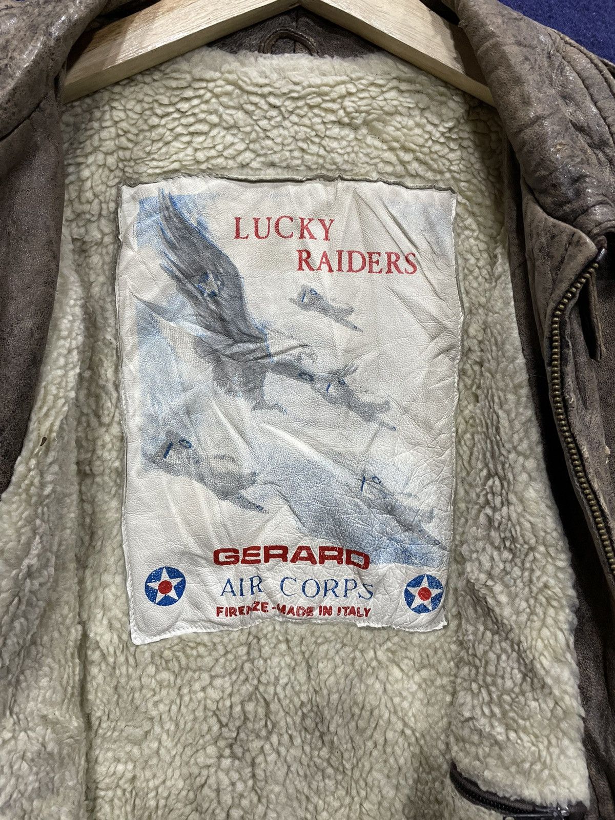 Vintage Vintage 80s Army Bomber Leather Jacket Lucky Raider Size US M / EU 48-50 / 2 - 7 Thumbnail