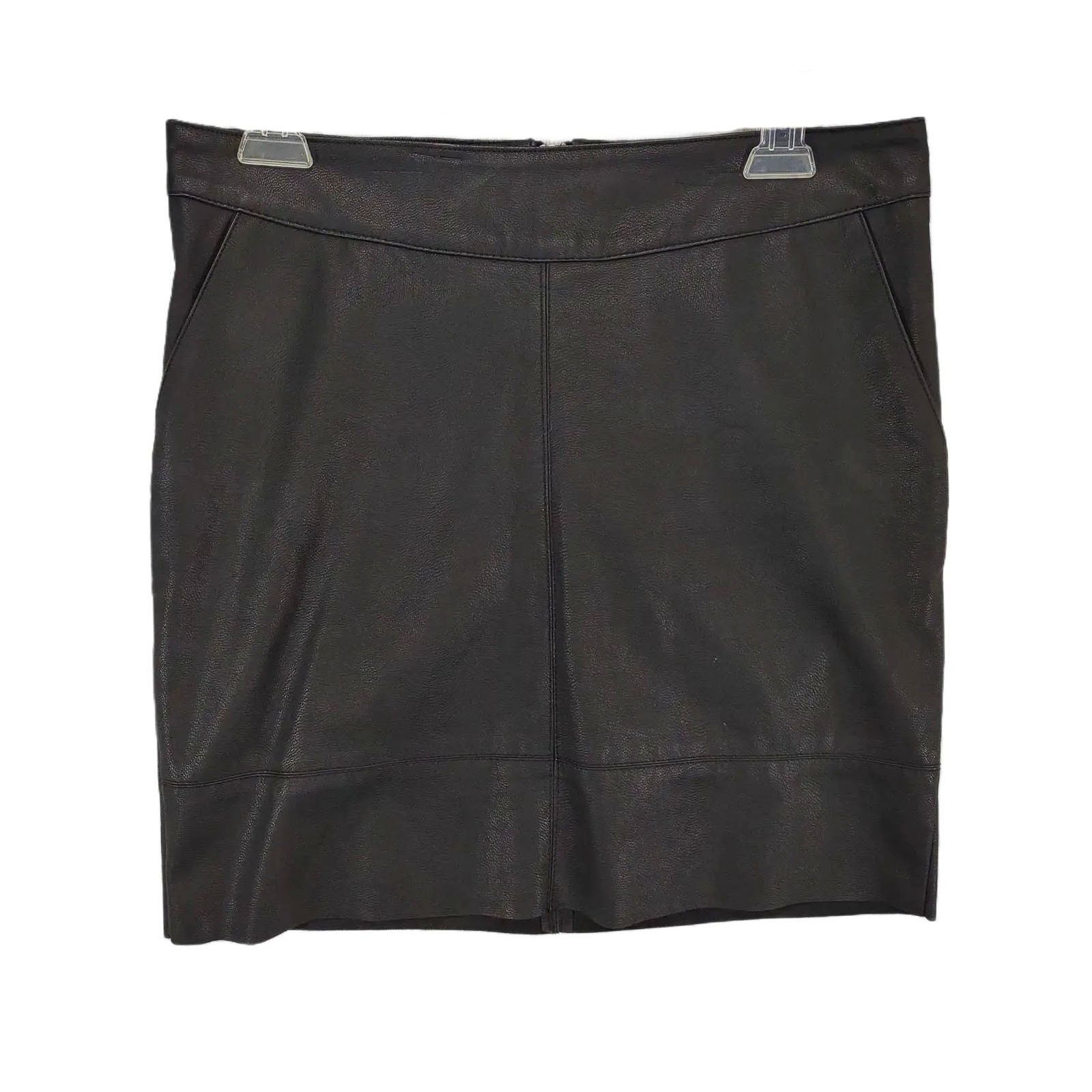 Other UK ONLY onlBASE OTW Black Faux Leather Short Mini Skirt Pockets Size 30" / US 8 / IT 44 - 2 Thumbnail