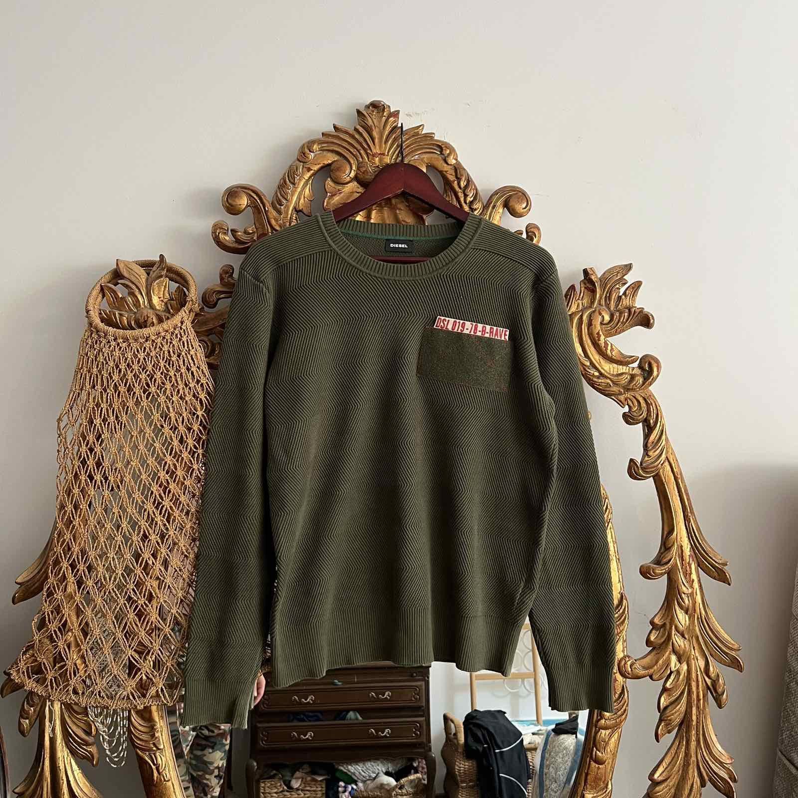 Diesel Vintage Diesel military style knitting sweater sweatshirt Size US L / EU 52-54 / 3 - 1 Thumbnail