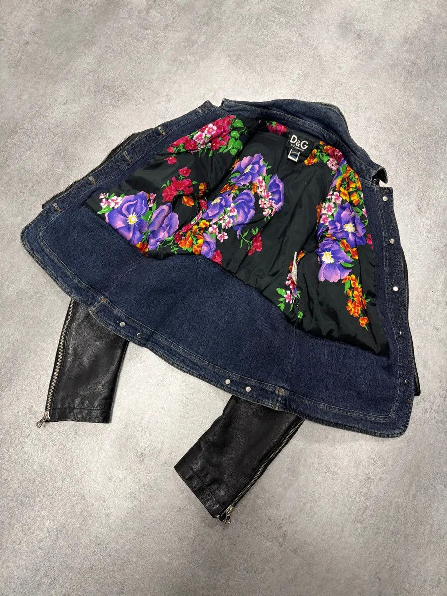 Designer × Dolce & Gabbana × Vintage FW2005 Dolce & Gabbana Hybrid Denim Leather Perfecto Jacket Size S / US 4 / IT 40 - 3 Thumbnail