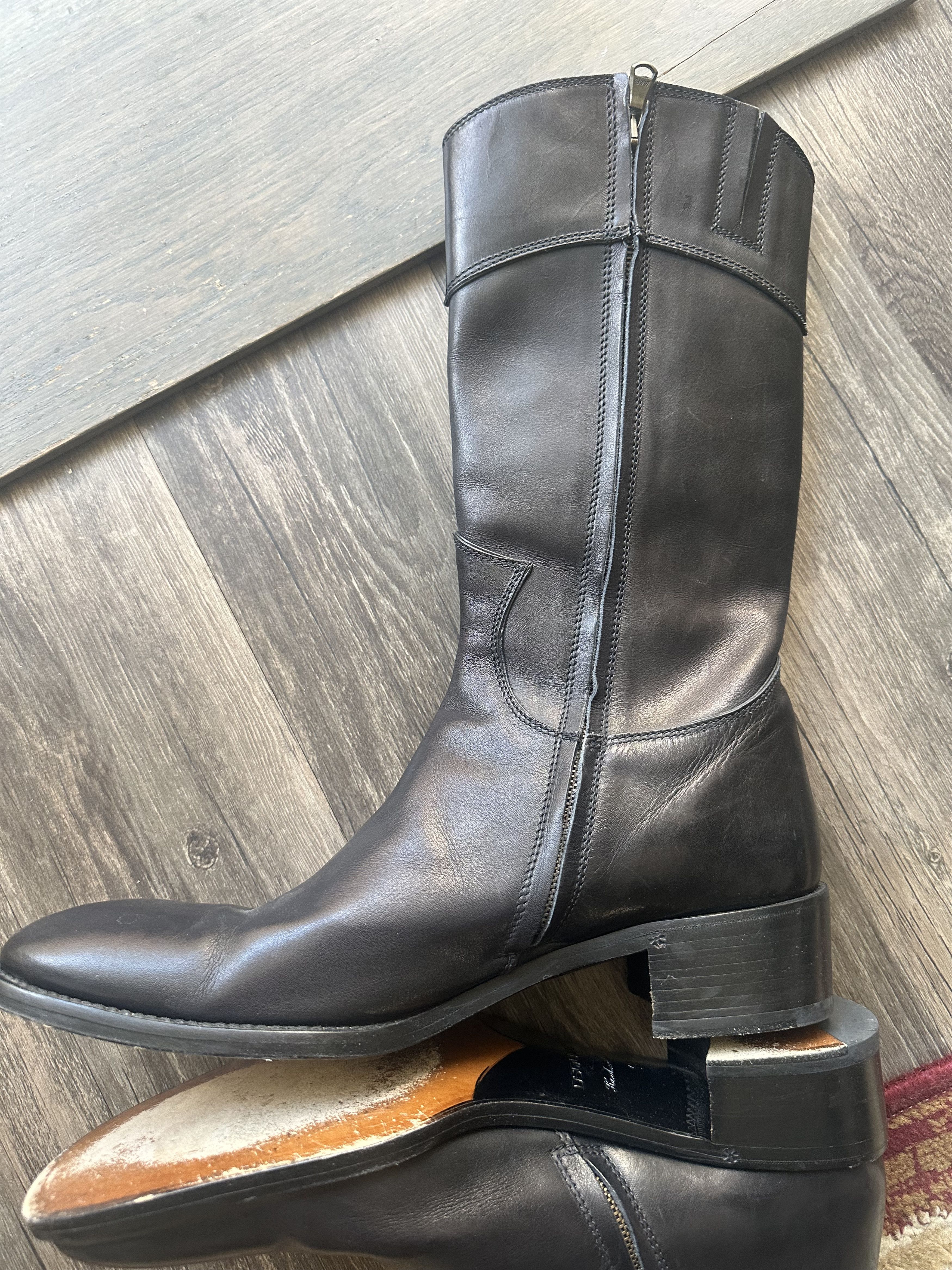 Dsquared2 DSQUARED2 Tall Sleek Leather Western Boots Size US 10 / EU 43 - 5 Thumbnail