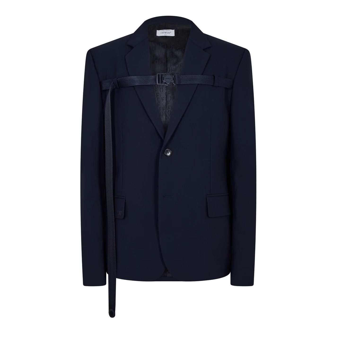 Off-White o1g2r1mq0326 Contemporary Blazer in Navy Size US L / EU 52-54 / 3 - 1 Thumbnail