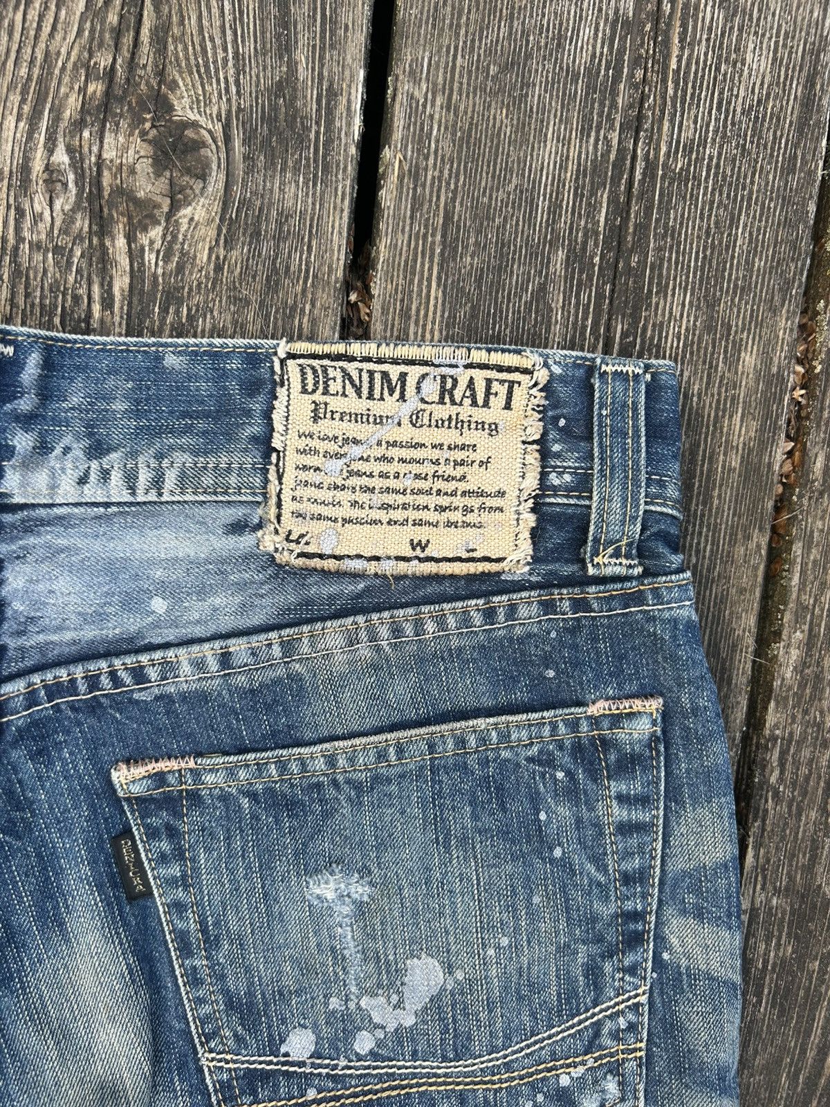 Japanese Brand Denim Craft Distressed Jeans Size US 29 - 3 Thumbnail
