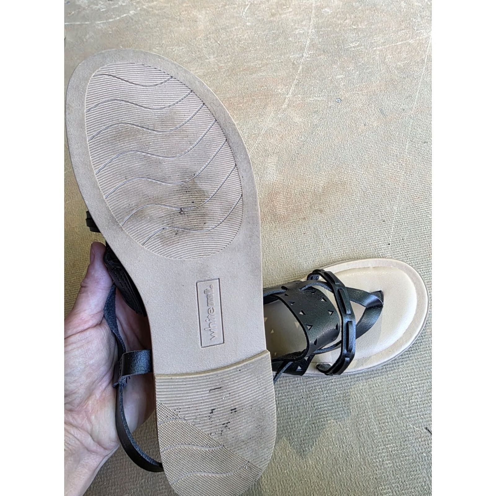 Vintage Womens Sandals White Mn Sandlas Black Strap 8 XS? Size US 8 / IT 38 - 5 Thumbnail