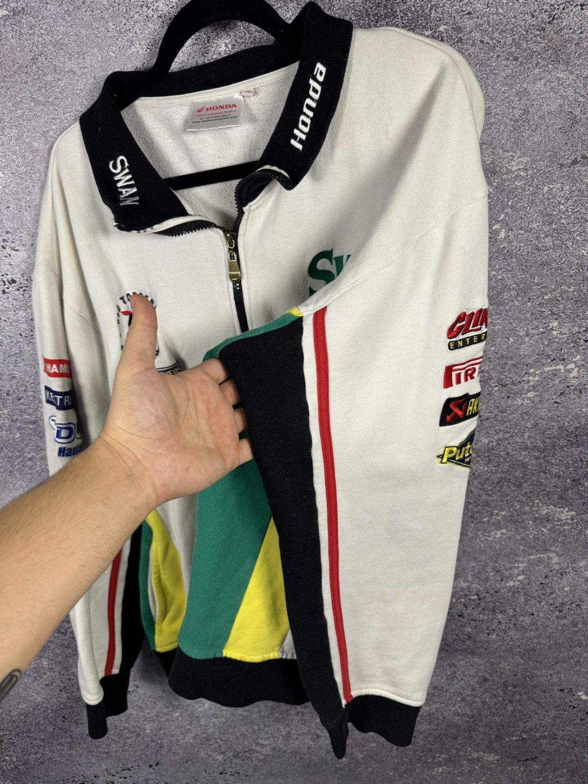 Honda × Vintage SWAN HONDA MOTOR SUPERBIKE RACING JACKET LONG SLEEVE FULL ZP Size US XL / EU 56 / 4 - 15 Thumbnail