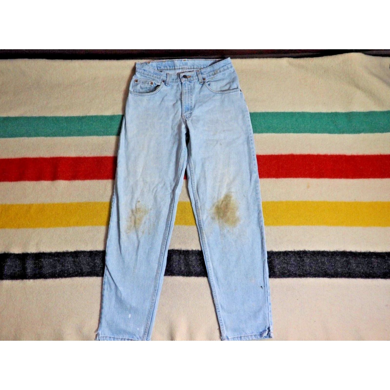 Levi's VTG Levi's 560 Denim Jeans 31x32 Blue Distressed 90s Grunge Casual Regular Vintage Jeans Pants Mens Girls Size US 31 - 2 Thumbnail