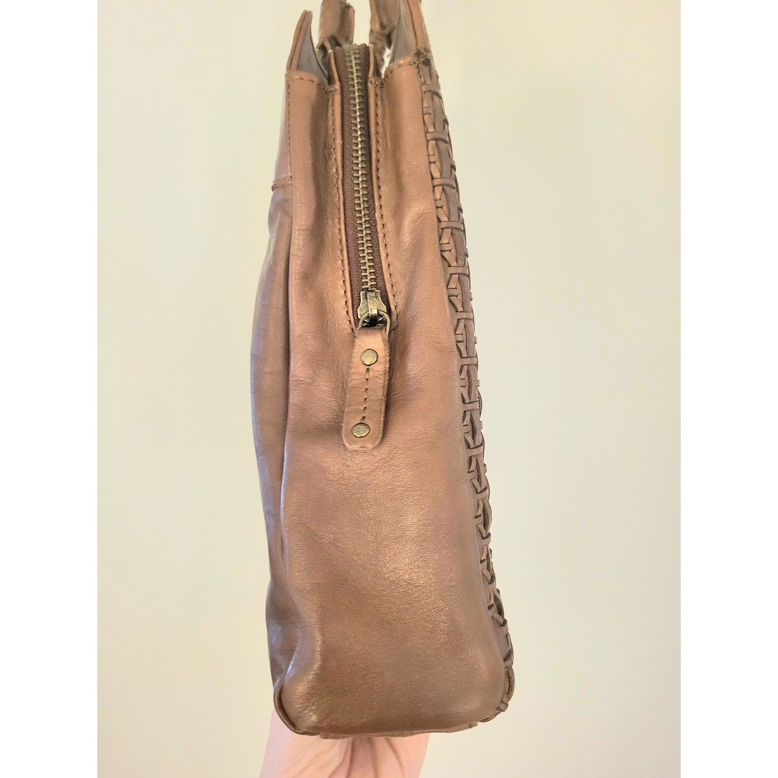 Other Leather Tote Bag Woven Brown Vintage Gorgeous Patina Size ONE SIZE - 15 Thumbnail