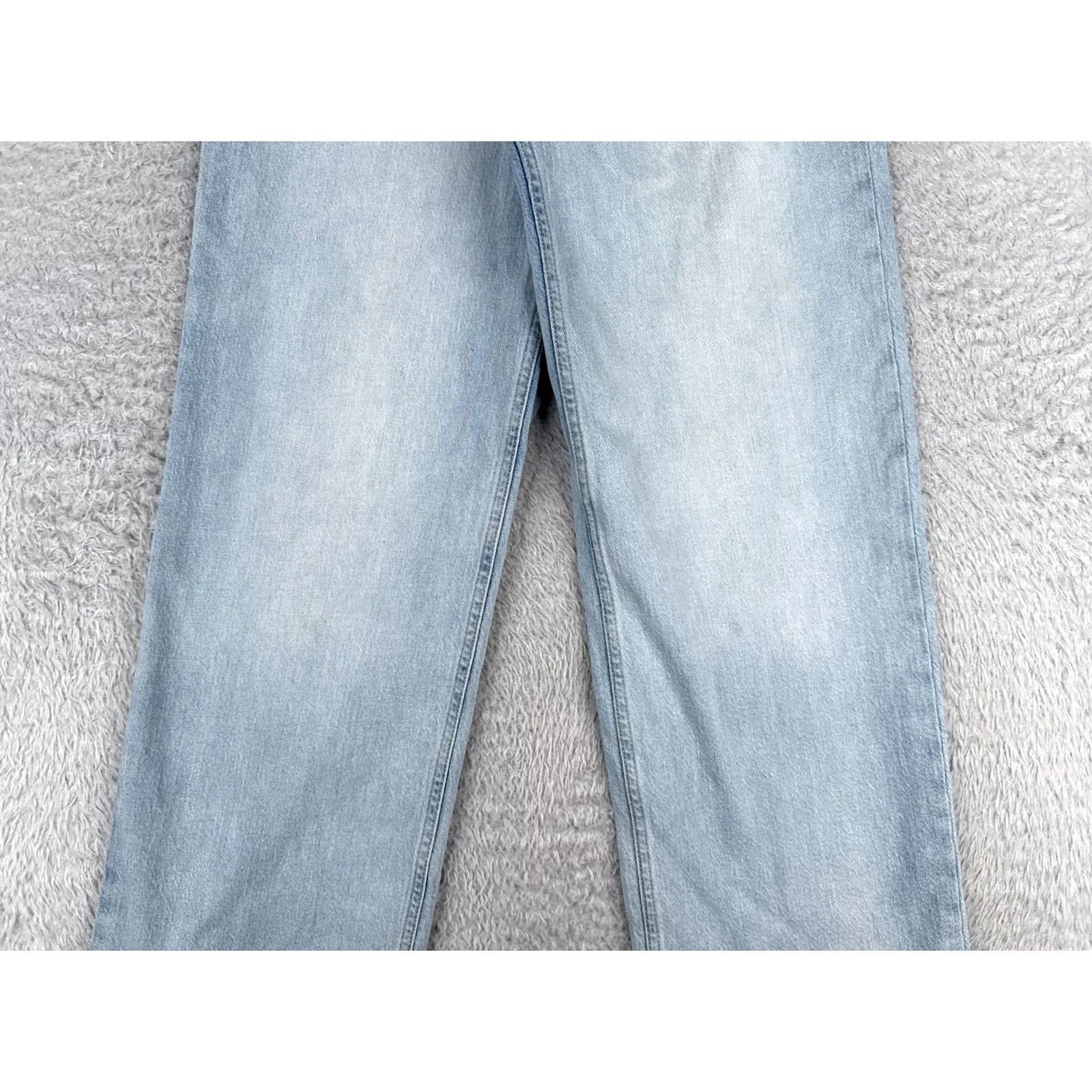 Vintage Seven7 Jeans Women Blue Denim Wide Leg Straight 6 Cotton Blend 27x30 Slim Distressed Pockets Logo High Rise 5-Pocket Machine Washable Halloween? Size 28" / US 6 / IT 42 - 3 Thumbnail