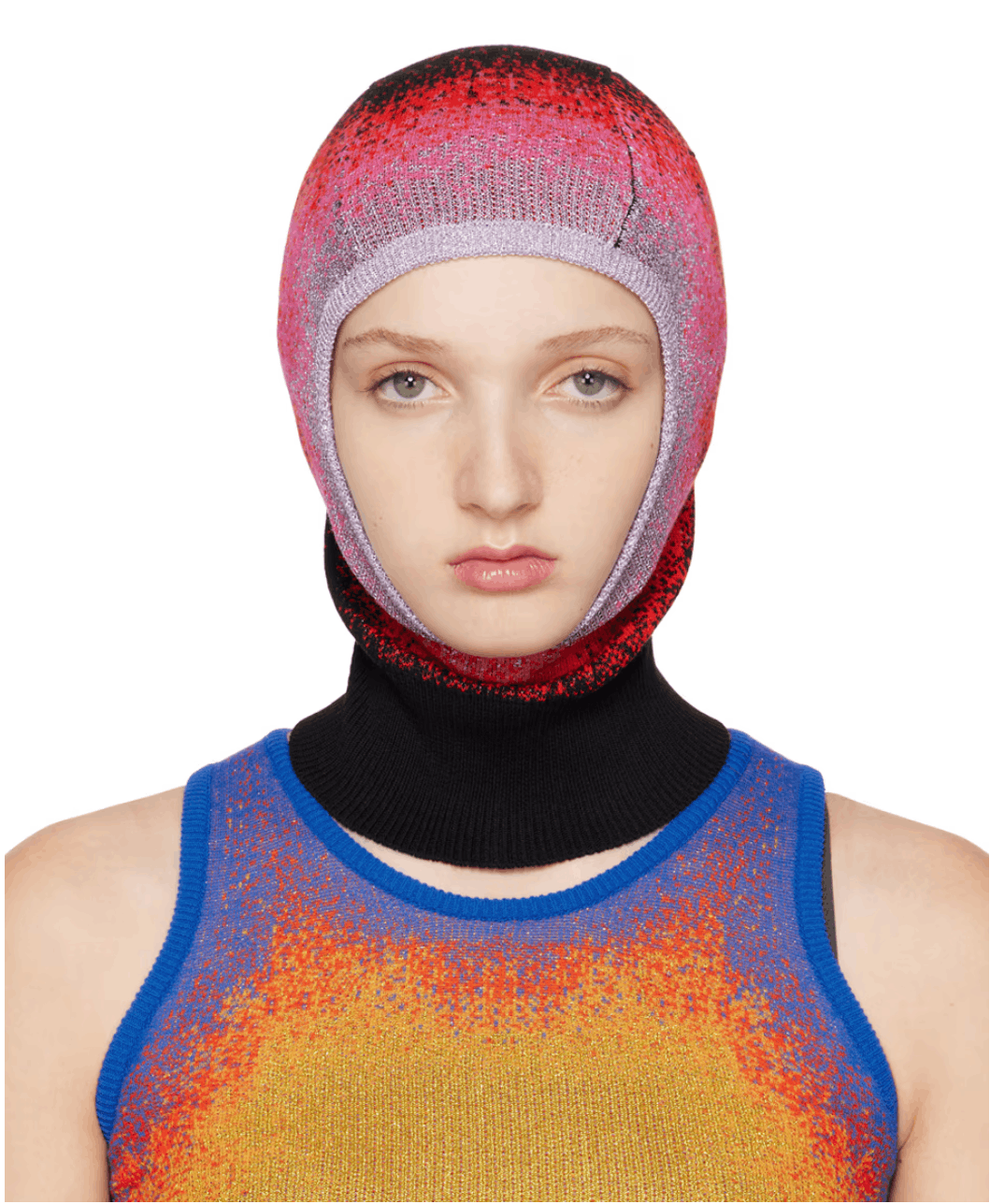 image of Yproject Black & Pink Gradient Balaclava, Women's