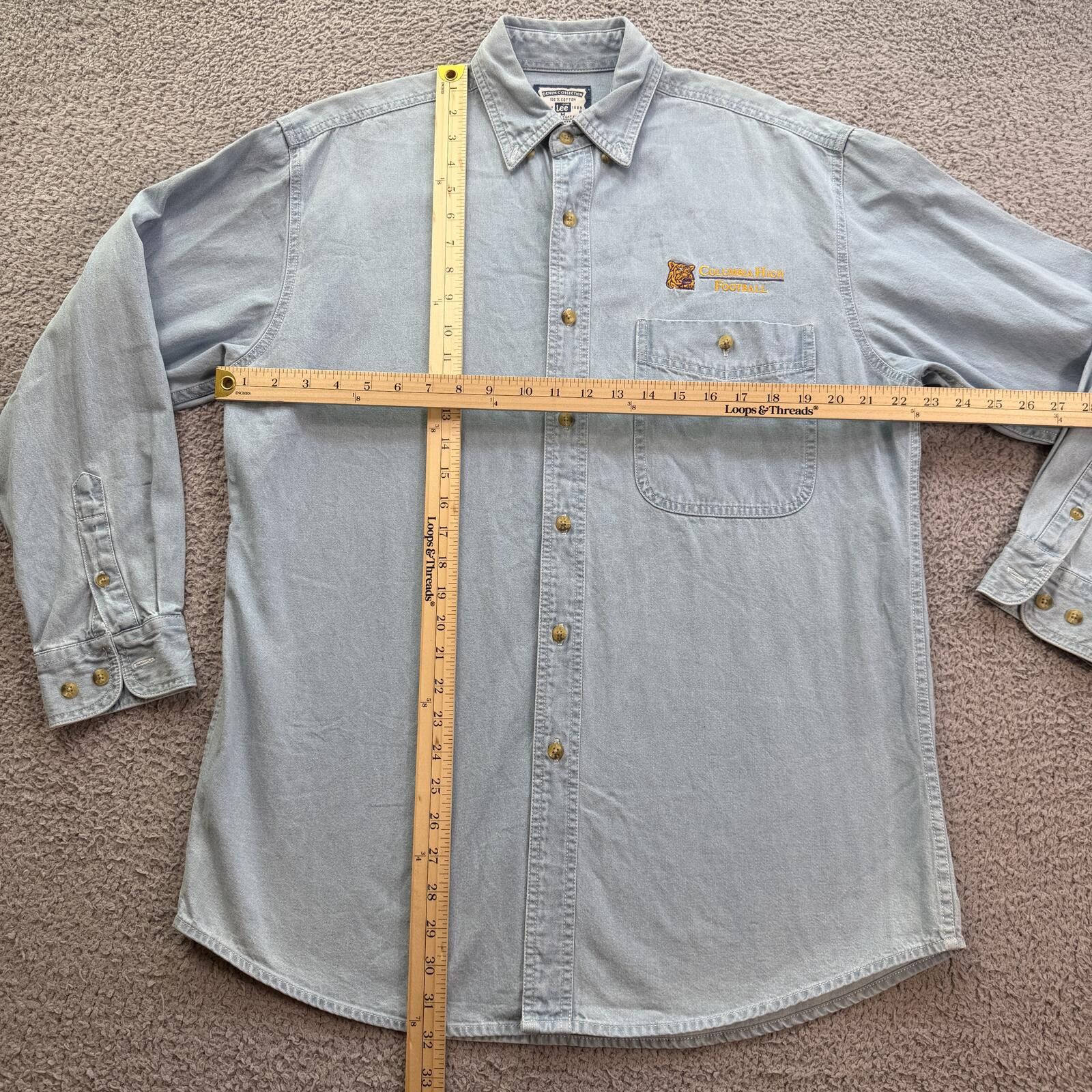Lee Vintage Lee Denim Button Up Shirt Light Wash L Chambray Size US M / EU 48-50 / 2 - 3 Thumbnail