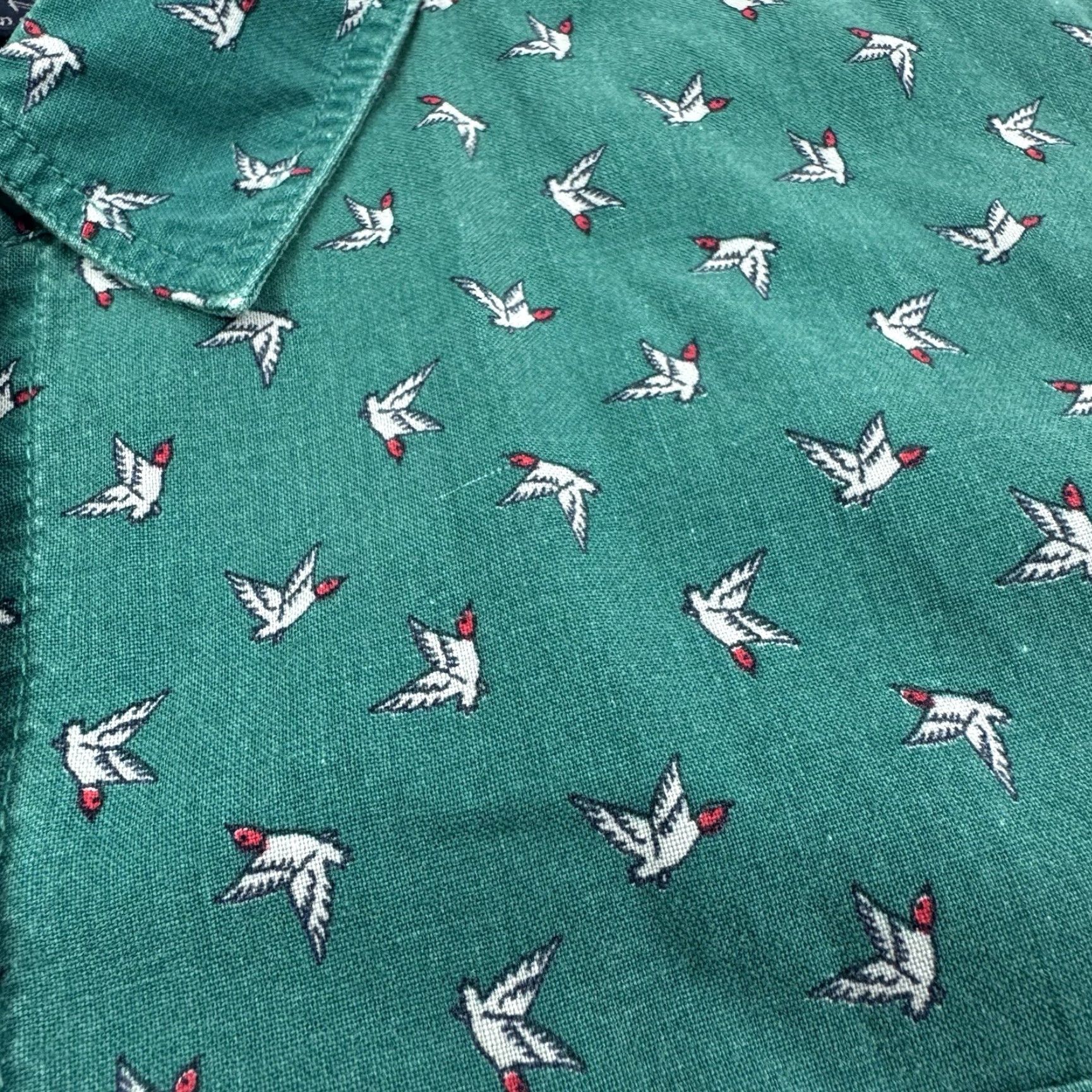 Vintage VINTAGE Camden Classics Bird Printed Button-Up Shirt Womens Large Green 90s Casual Size L / US 10 / IT 46 - 3 Thumbnail