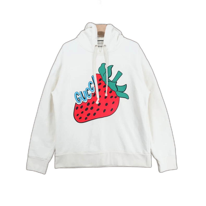 Gucci Gucci Strawberry Print Hooded Sweatshirt Size US L / EU 52-54 / 3 - 1 Thumbnail