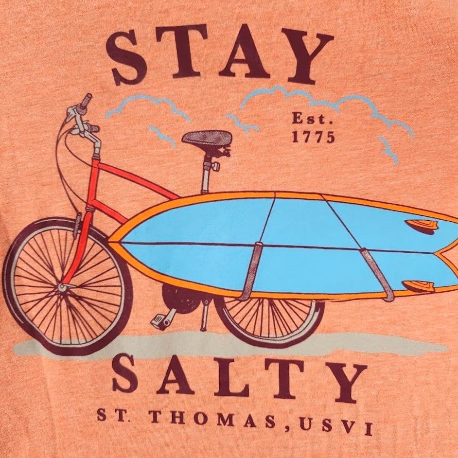 Vintage VINTAGE St Thomas T Shirt Mens Size Large Orange Virgin Islands Surfing Stay Salty Size US L / EU 52-54 / 3 - 5 Thumbnail