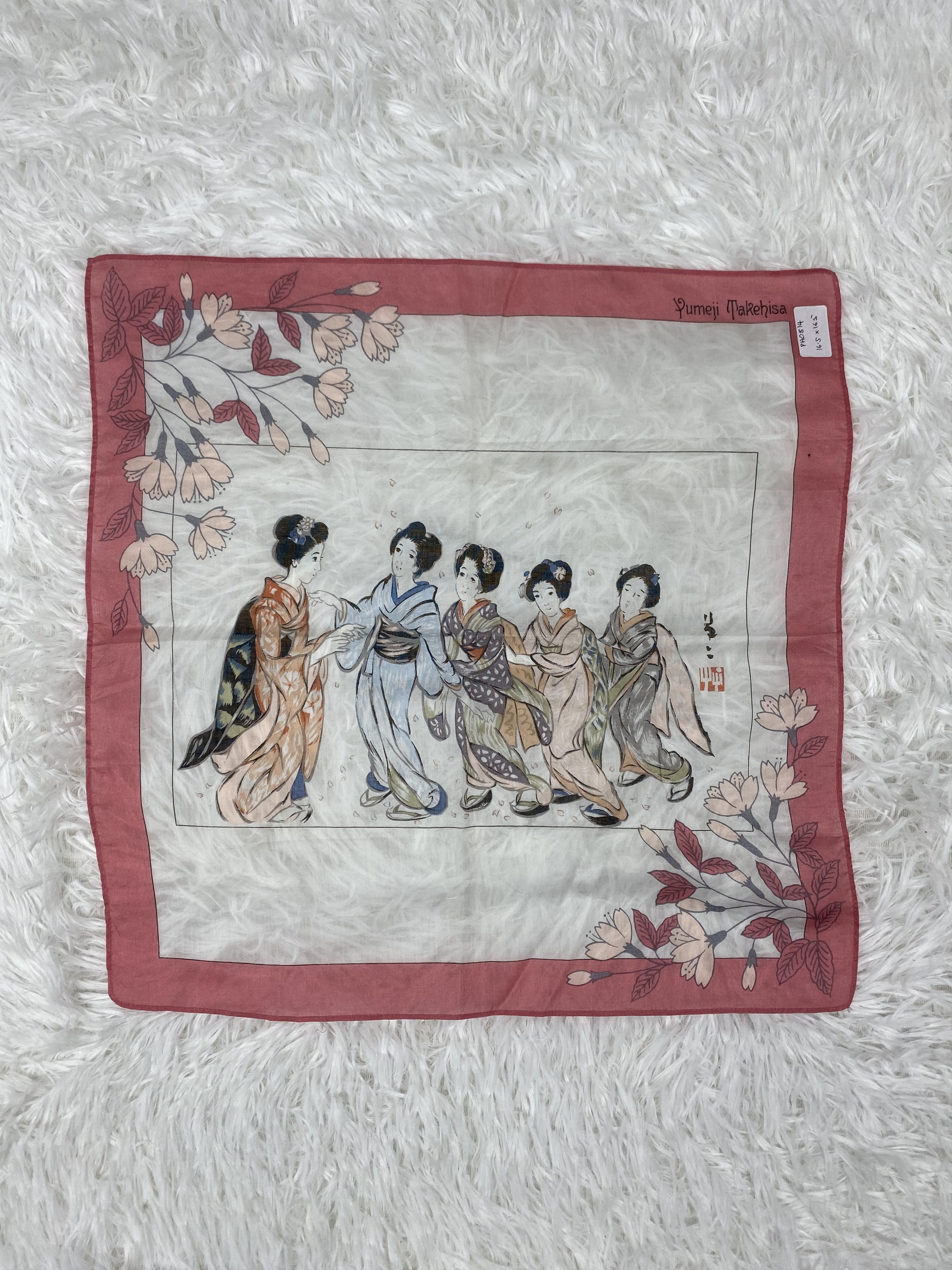 Japanese Brand × Vintage Vintage Yumeji Takehisa Handkerchief Neckerchief PH0814 Size ONE SIZE - 3 Thumbnail