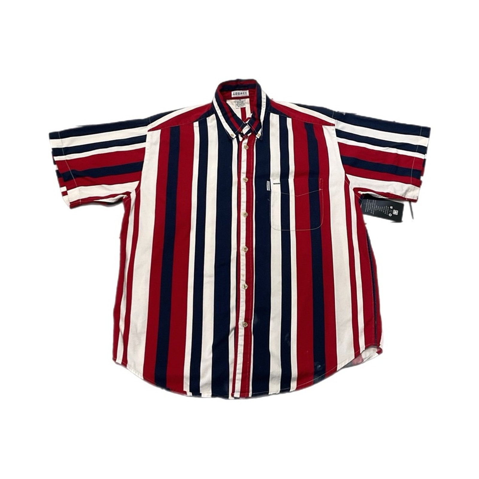 Vintage Legacy Red, White & Blue Retro Style Button Shirt Size US M / EU 48-50 / 2 - 1 Thumbnail