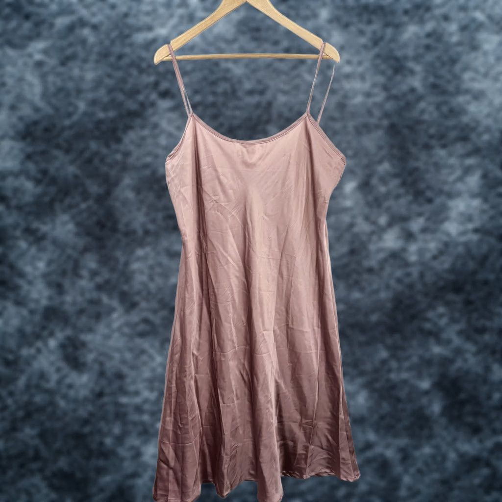 Vintage VINTAGE Lora Gene Midi Silk Slip Dress Pink Satin Luxury Sustainable Women 14 Size XL / US 12-14 / IT 48-50 - 1 Thumbnail