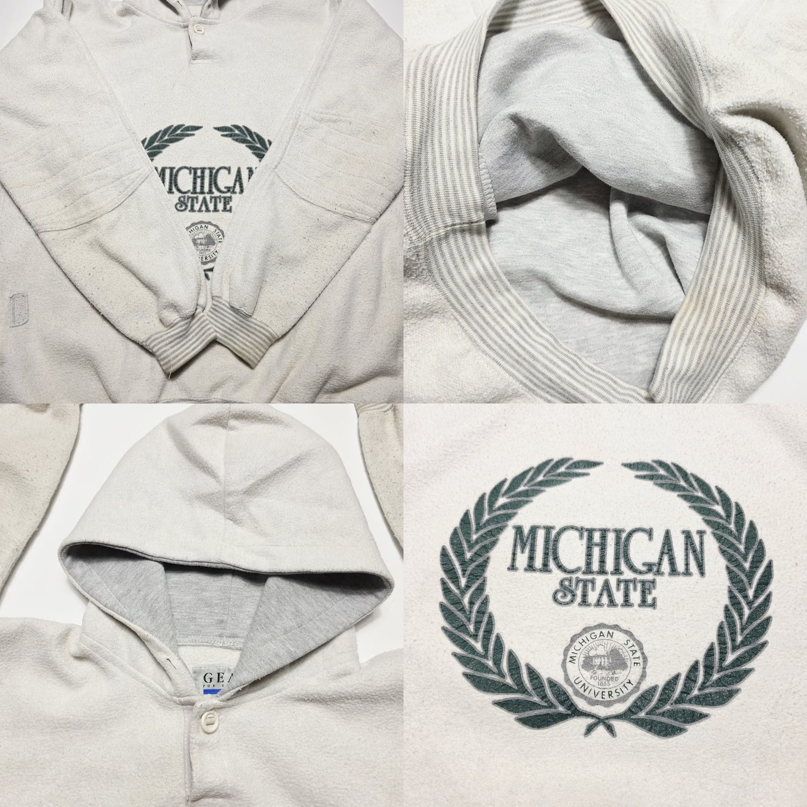 Vintage VINTAGE Michigan State Spartans Hooded Graphic Sweatshirt Men’s Small 90’s Hoodie Sweatshirt Men’s S White Graphic Print 90s Mens Size US S / EU 44-46 / 1 - 8 Thumbnail