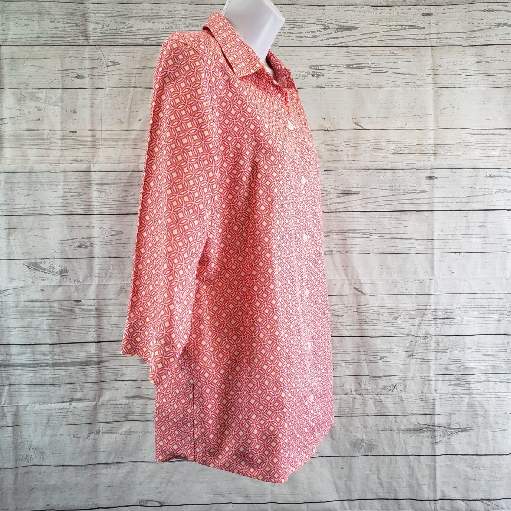 Vintage Chico's Button Front Shirt Womens Small Pink Cotton 3/4 Sleeve No Iron Shirt Woman Small Pink Cotton Size S / US 4 / IT 40 - 3 Thumbnail