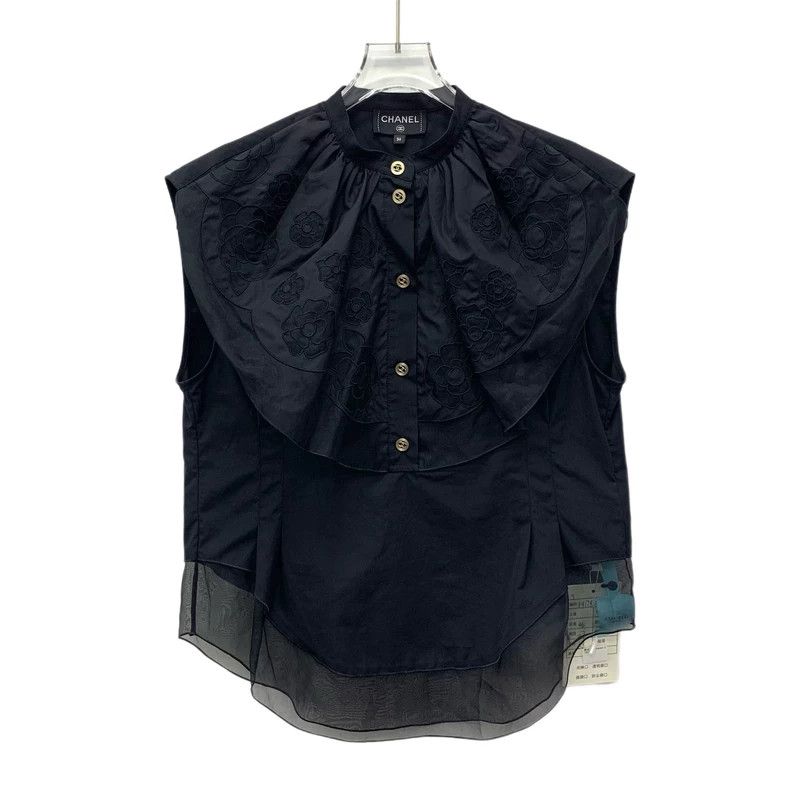 Chanel Chanel Black camellia embroidered single-breasted round-nec Size XS / US 0-2 / IT 36-38 - 1 Thumbnail