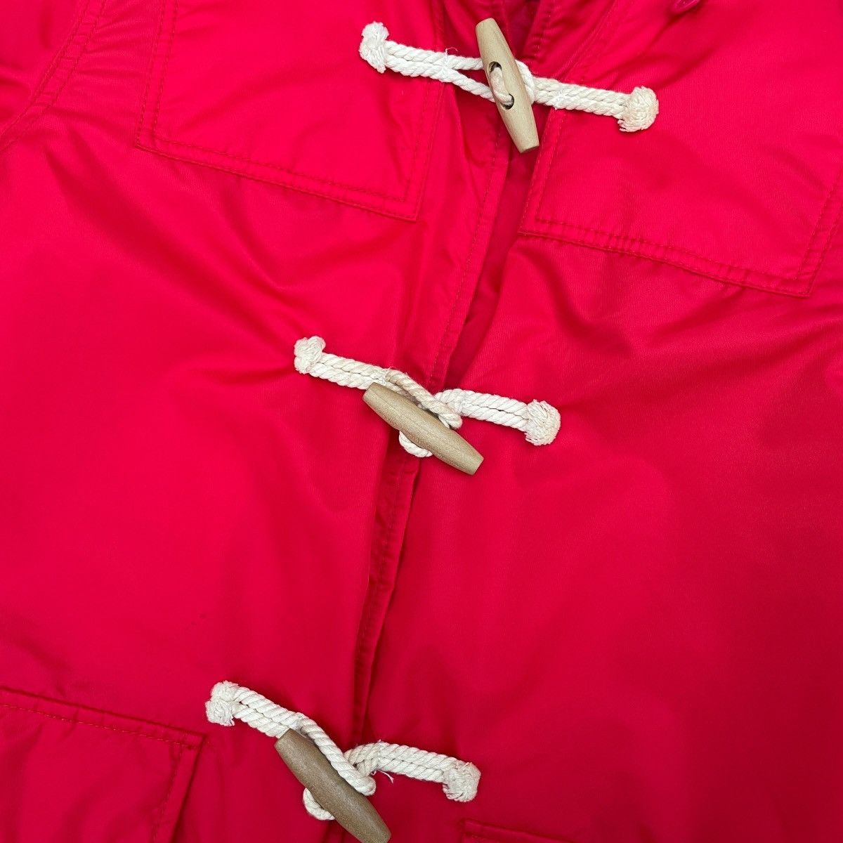 20471120 24071120 Hyoma Red Nylon Fur Hood Quilted Duffle Coat Size US S / EU 44-46 / 1 - 6 Thumbnail