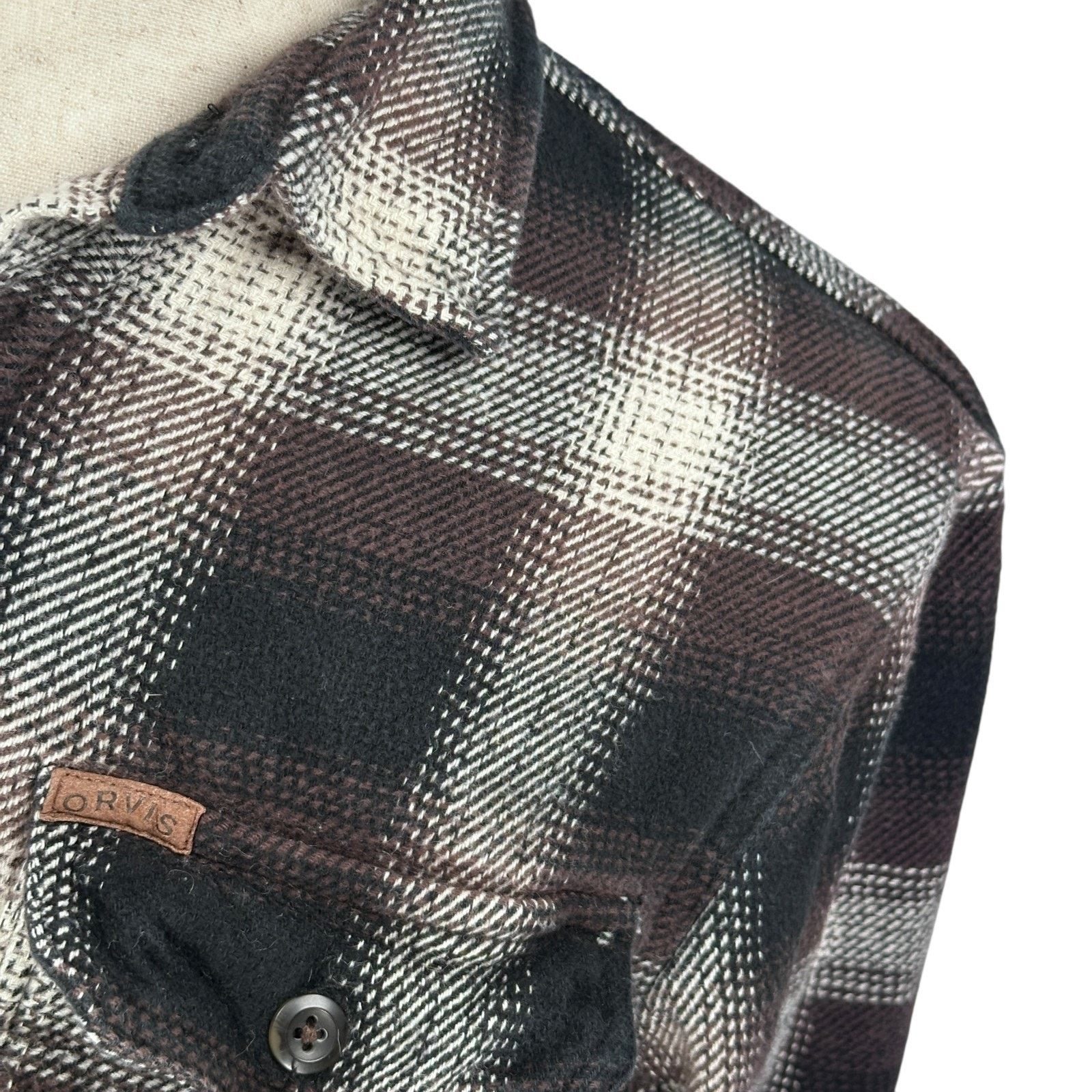 Orvis Orvis Heavyweight Flannel Shirt Mens Small Black Brown Black Size US S / EU 44-46 / 1 - 3 Thumbnail