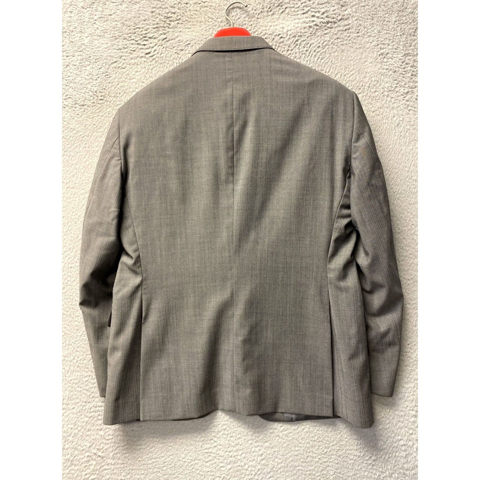 Peter Millar Peter Millar Crown Crafted Blazer Jacket Men’s 44S Gray Herringbone Wool Sport Coat Notch Lapel Two-Button Front Regular Fit Casual Mens Size 44R - 6 Thumbnail