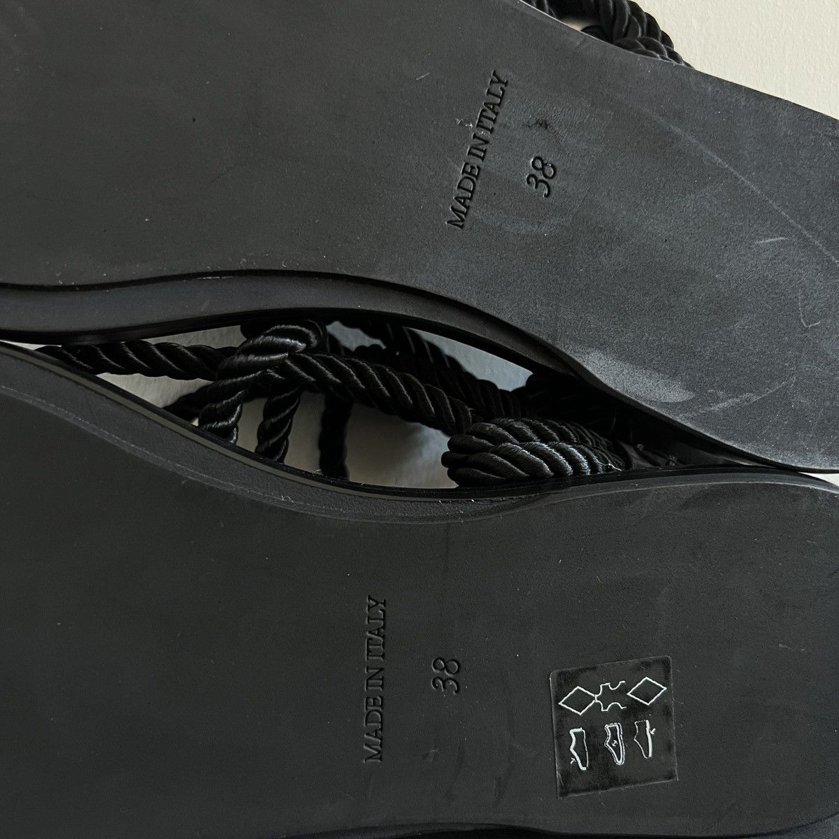 Ann Demeulemeester Ann Demeulemeester black nero leather cord strap sandals Size US 8 / IT 38 - 7 Thumbnail