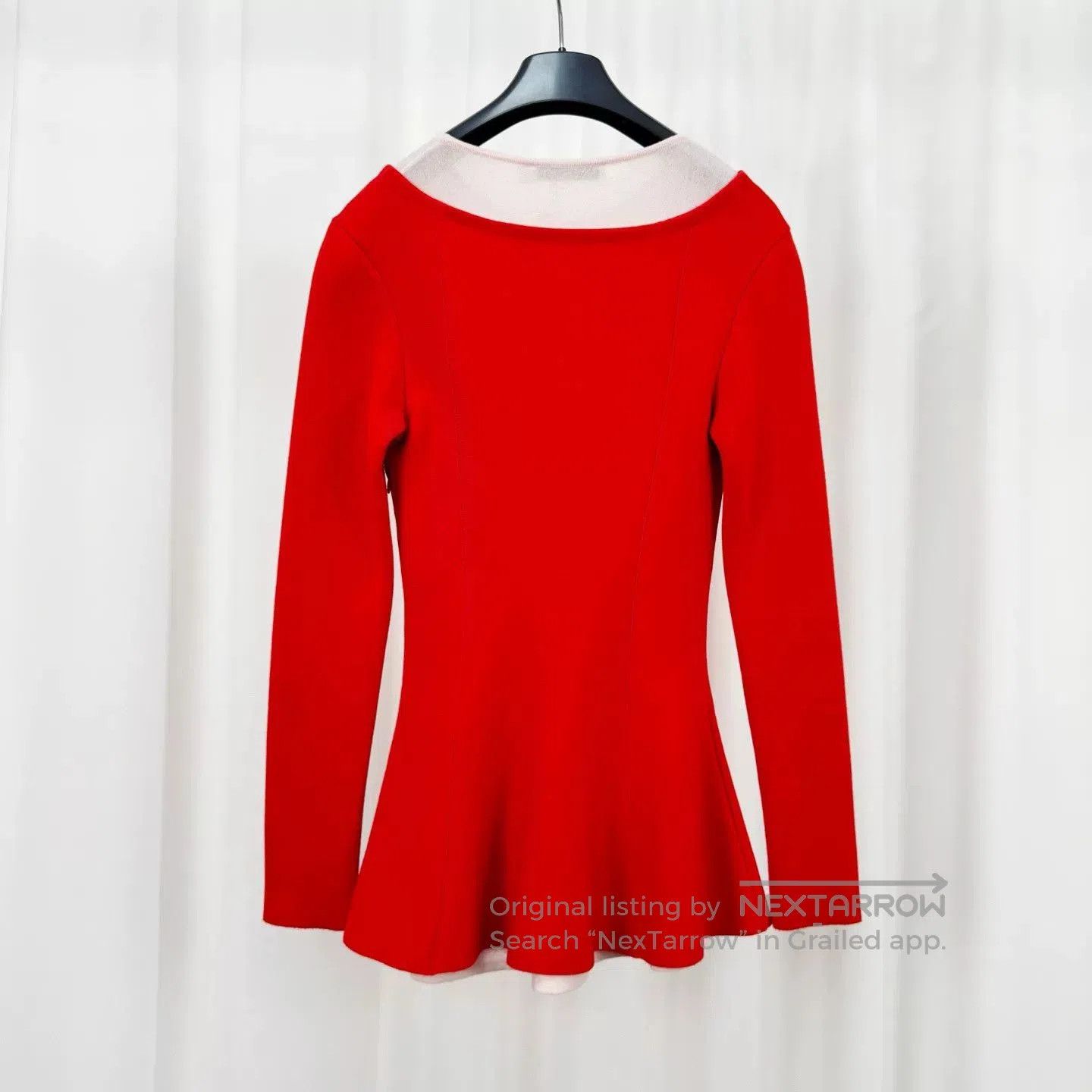 Dior red long sleeve cinched waist top. Size US M / EU 48-50 / 2 - 2 Thumbnail