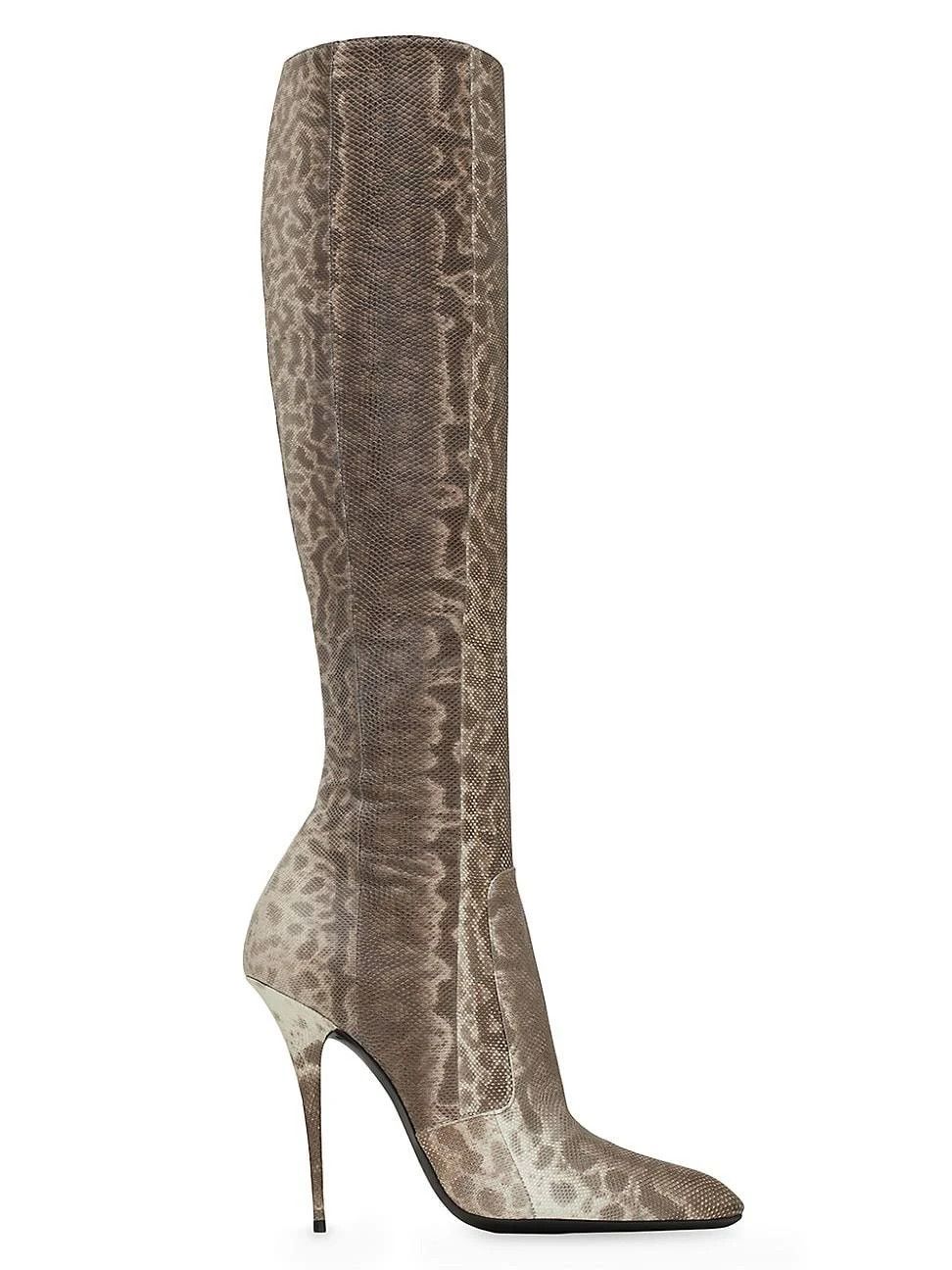 Saint Laurent Paris o1s1wg111024 Talia Boots in Snakeskin in Brown Size US 11 / IT 41 - 1 Thumbnail