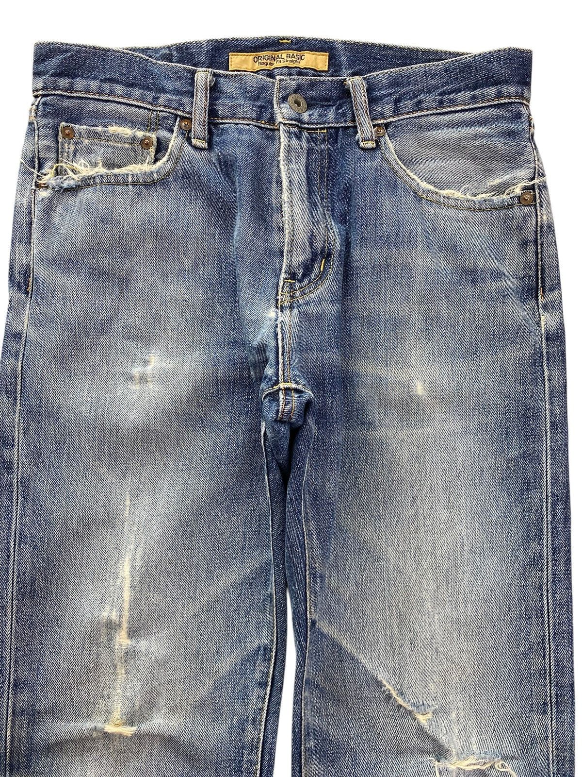 Japanese Brand Original Basic Light Wash Style Straight Leg Jeans Size US 30 / EU 46 - 2 Thumbnail