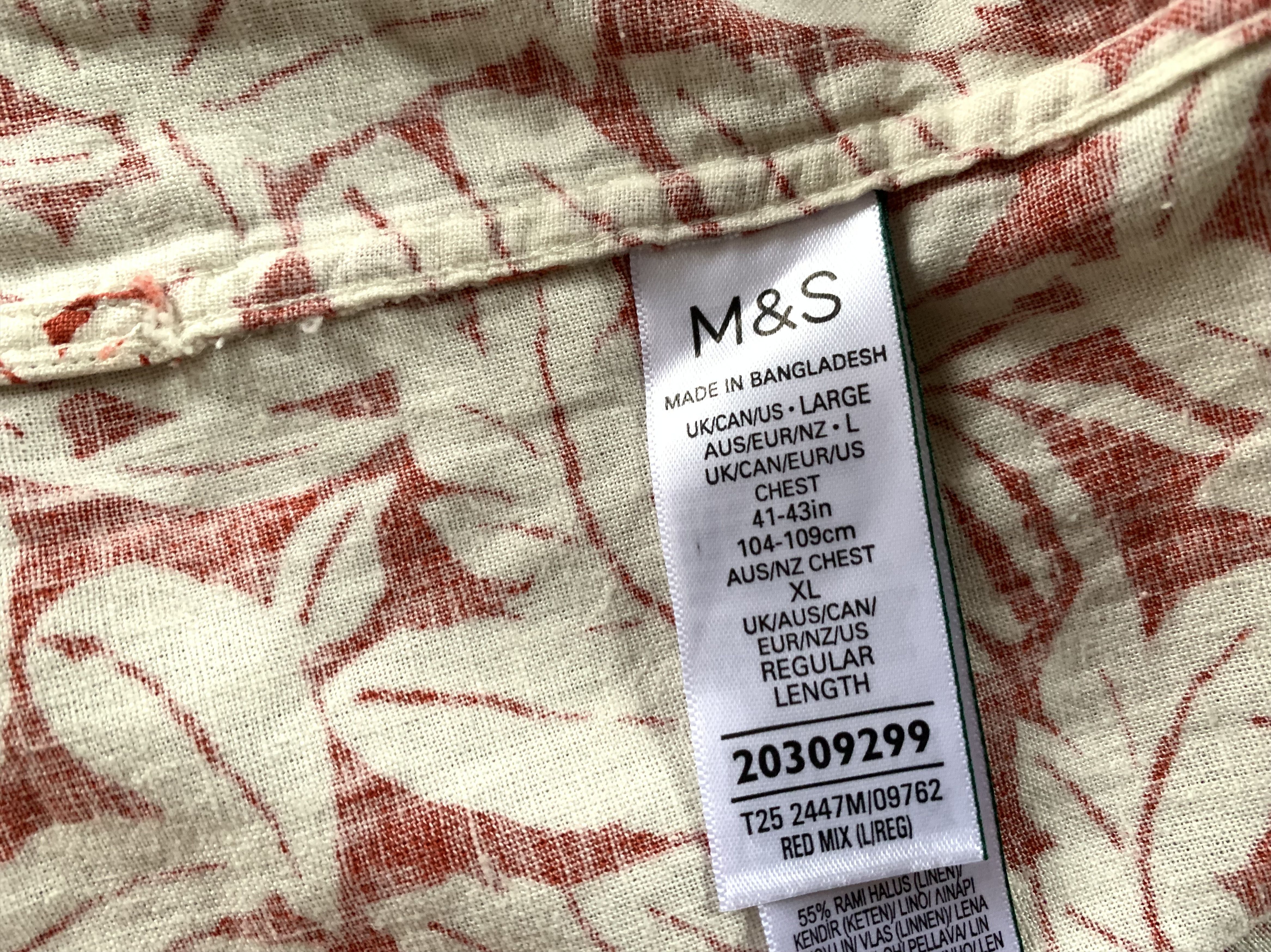 Marks & Spencer Marks & Spencer Linen Blend Printed Hawaiian Shirt Size US L / EU 52-54 / 3 - 6 Thumbnail