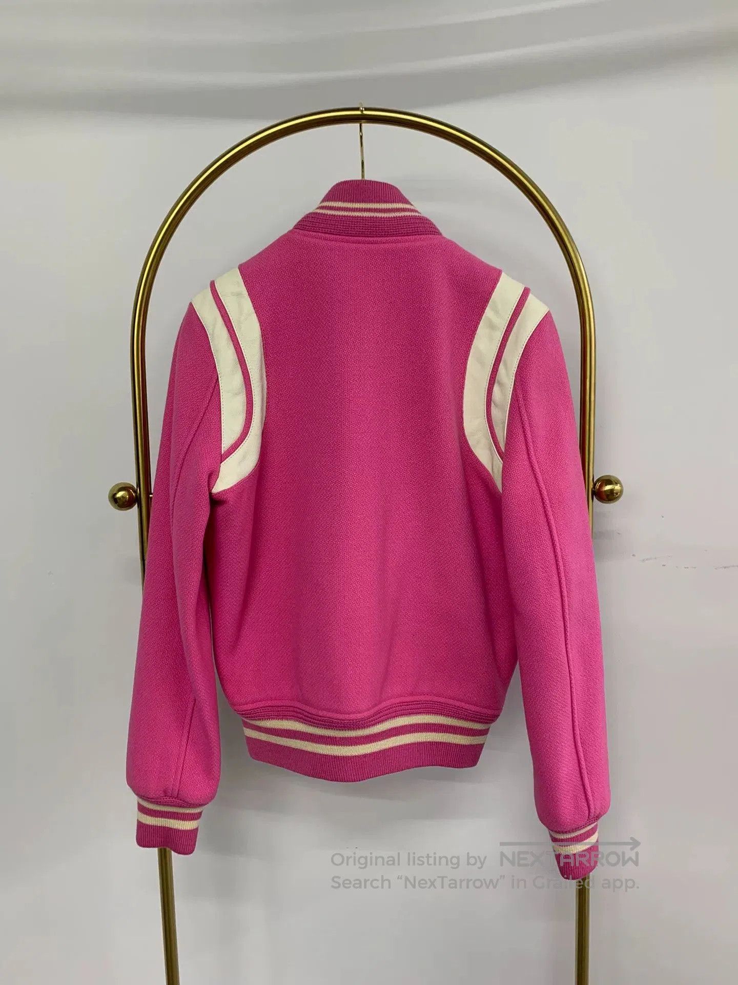 Saint Laurent Paris Saint Laurent Pink Varsity Jacket. Size XXS / US 00 / IT 34 - 2 Thumbnail